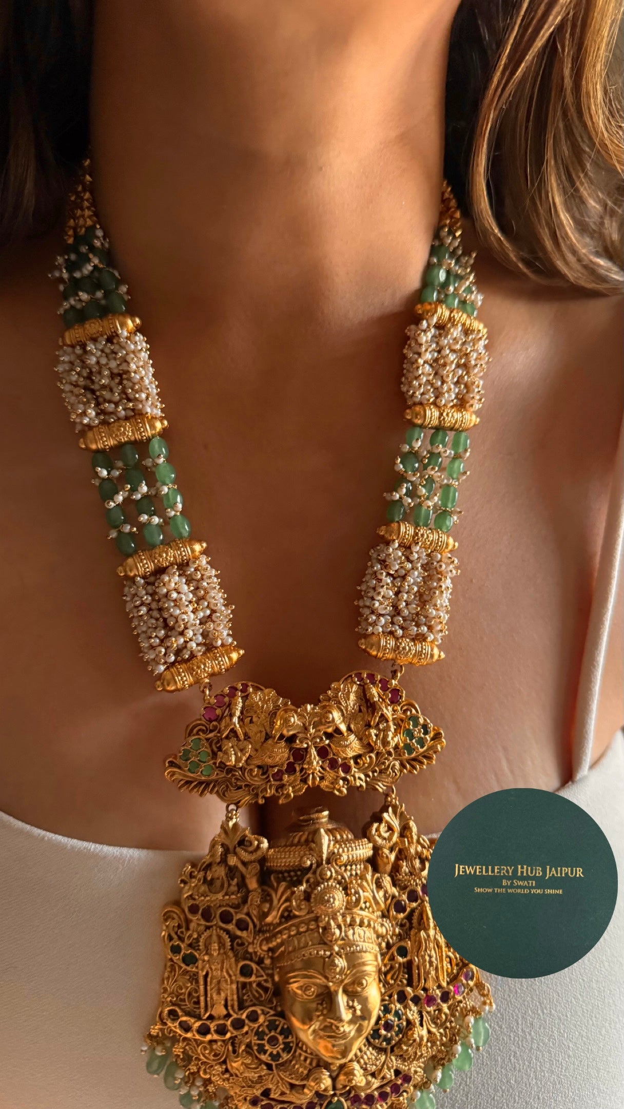 Goddess durga temple nakashi heritage swarn Necklace