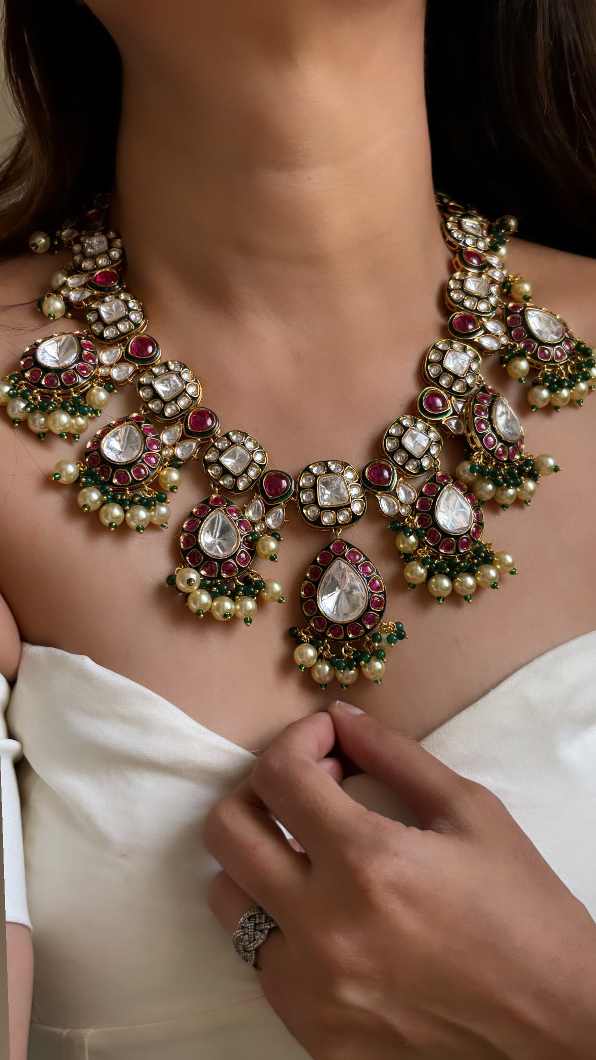 Maharani haar in ruby and emerald