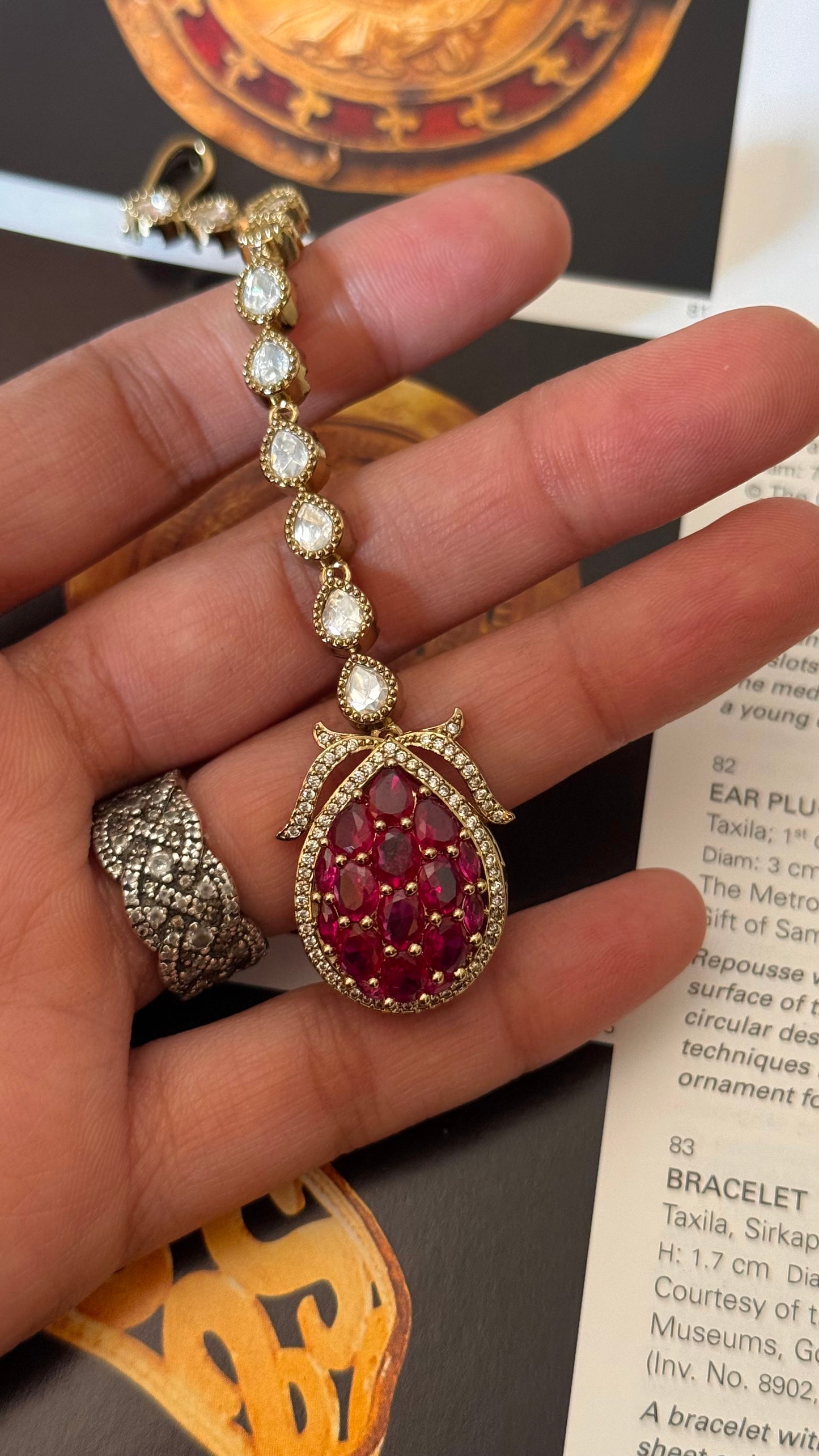 Ruby takkar floral Victorian work mangtika