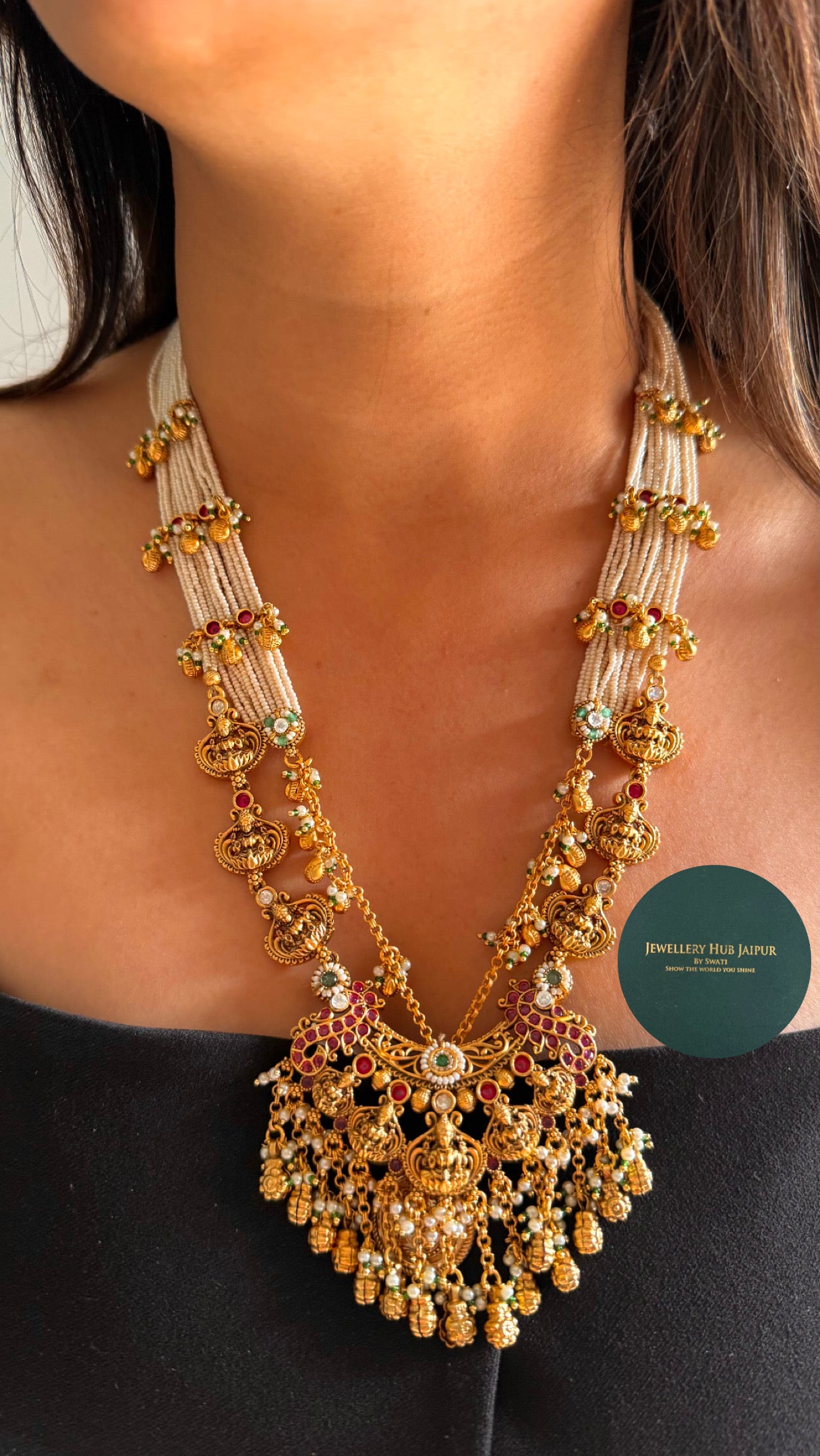 Temple rajwadi heritage handmade paachi necklace