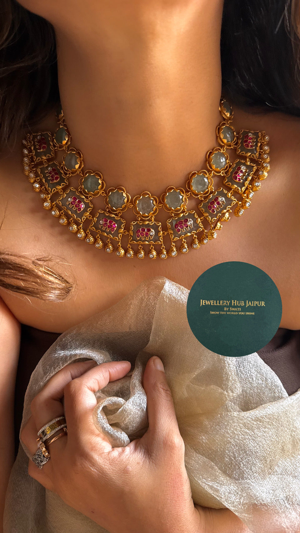 Amrapali gajanand mint designer necklace