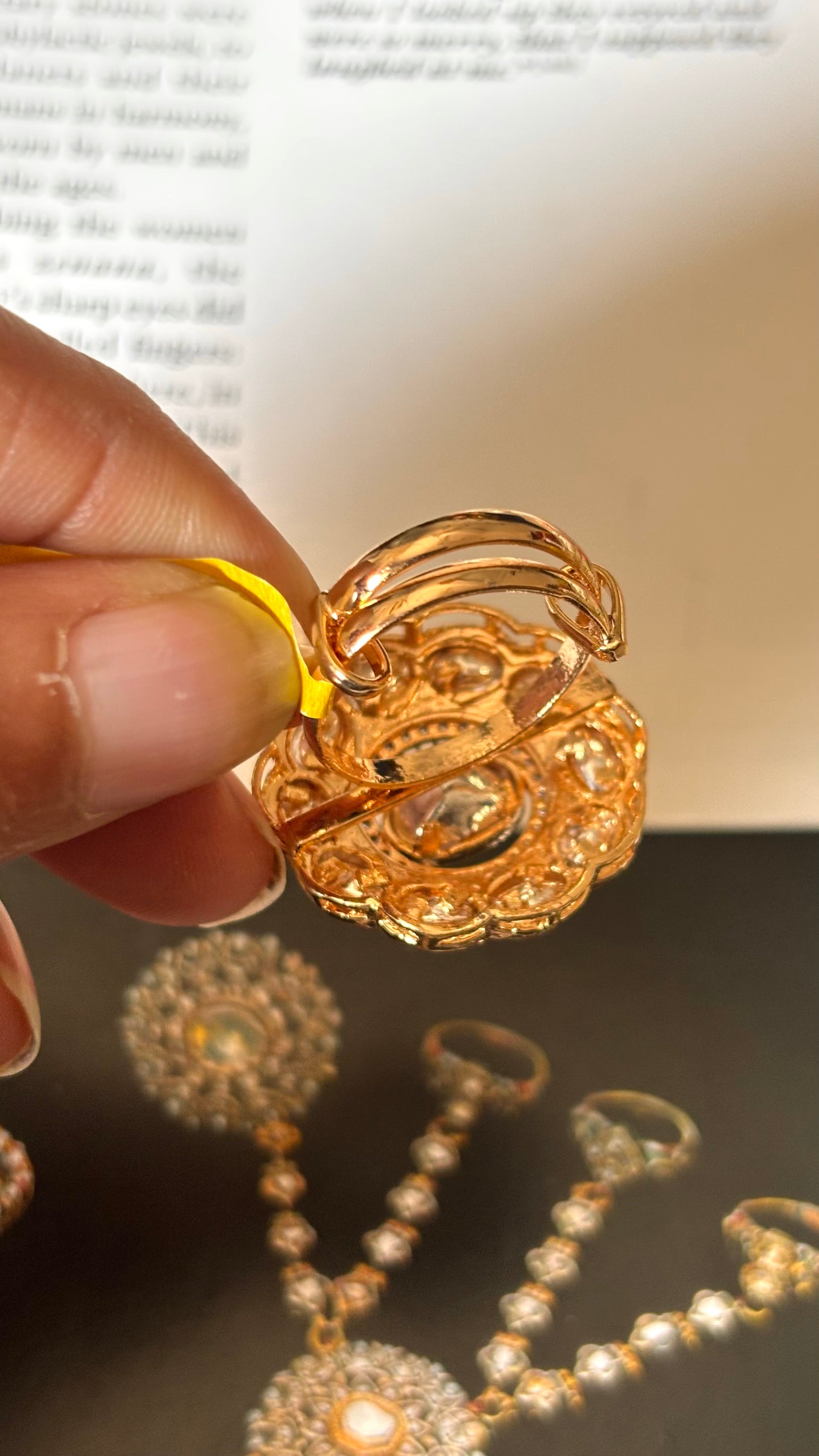 Ruby moissanite polki Ring