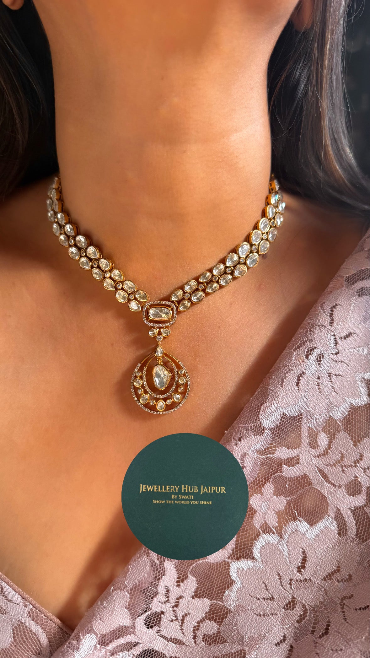 Real moissanite (Peeli polki set)