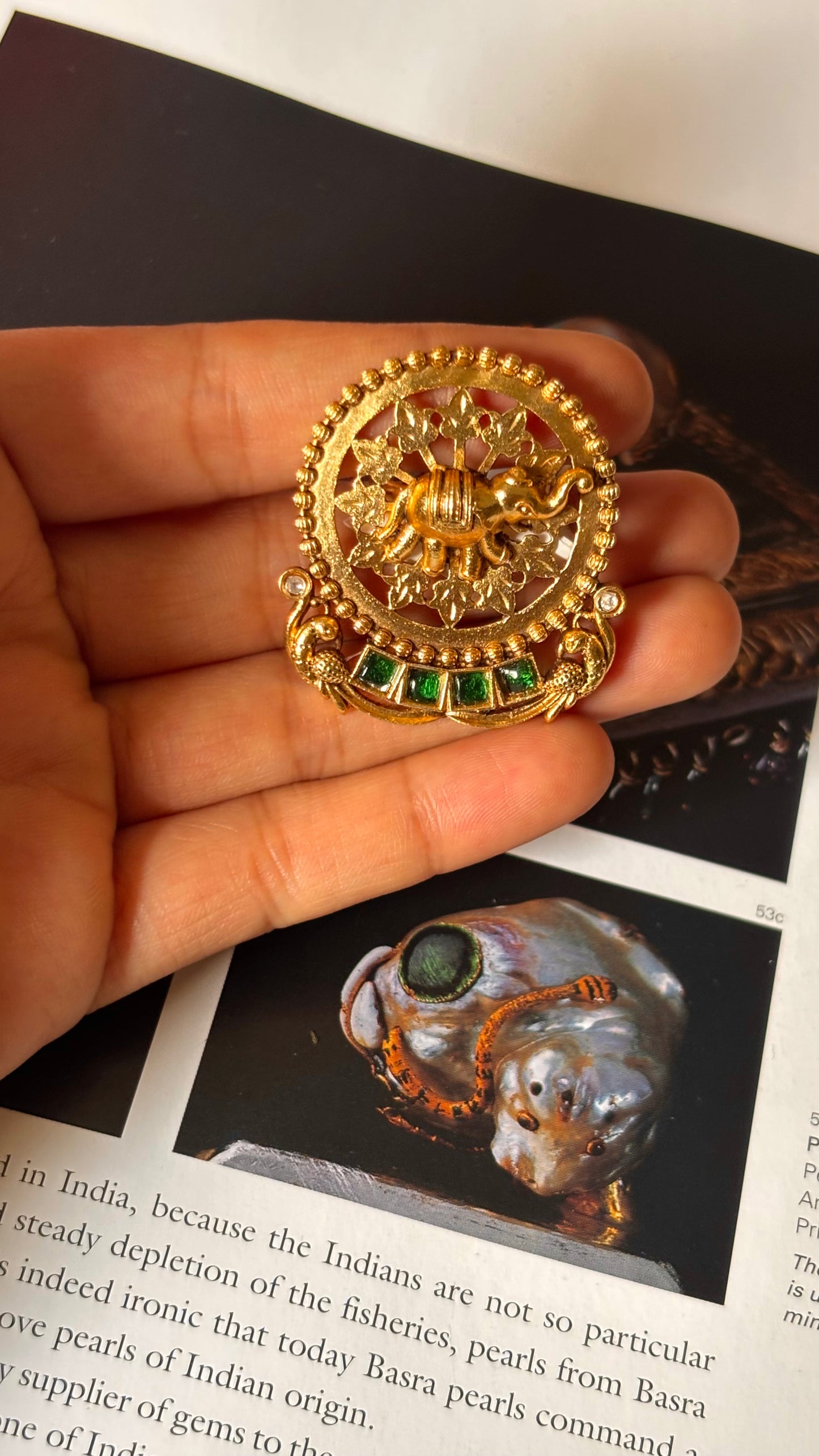 Emerald Gaj heritage gold ring