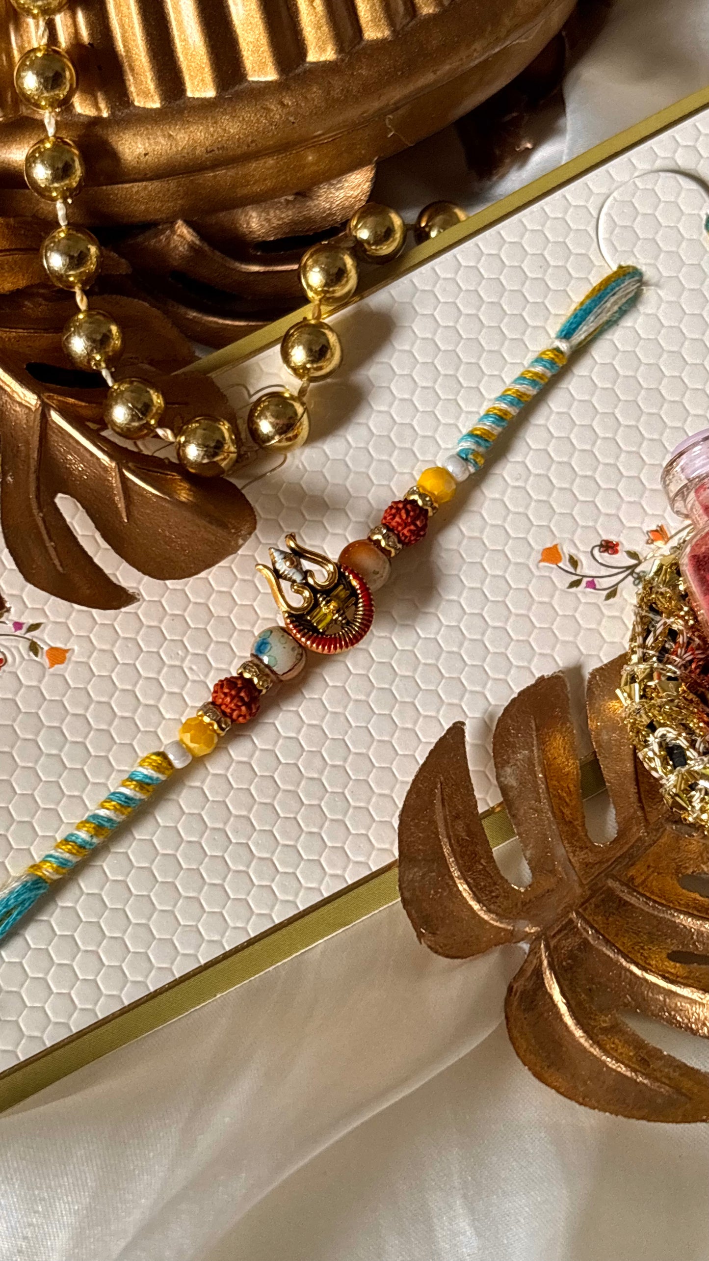 Lord shiva inspired Rudraksh rakhi ( shipping will be extra )