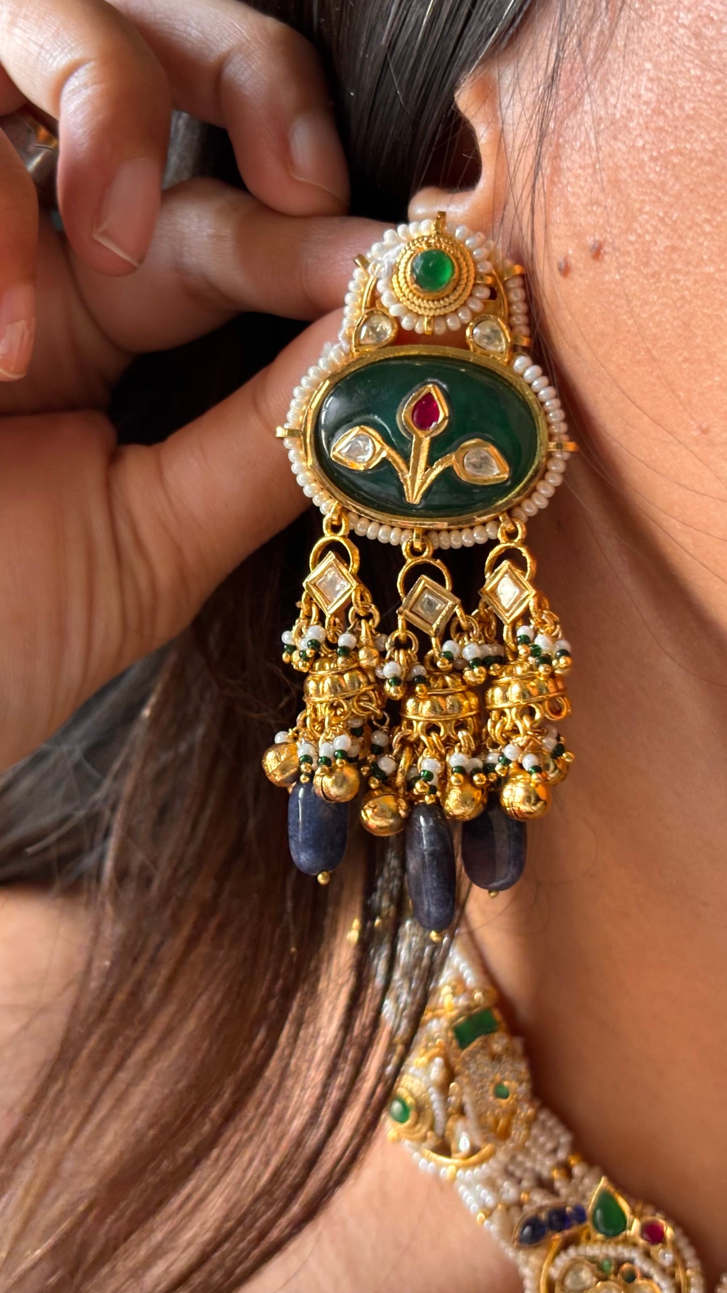 Emerald inlay heritage rajwada Necklace
