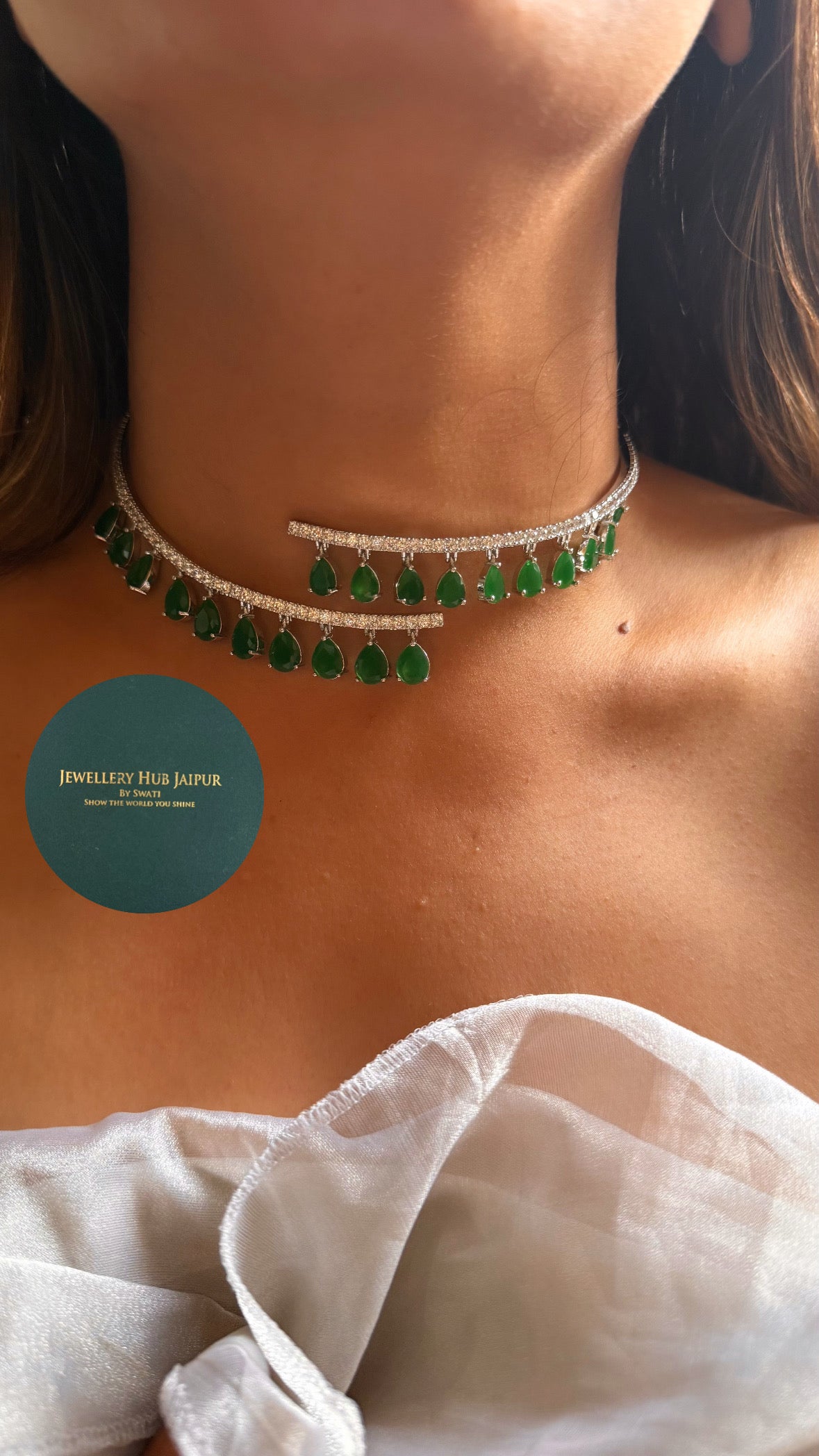 LUMINÉ Emerald Diamond hanging designer cocktail minimal set