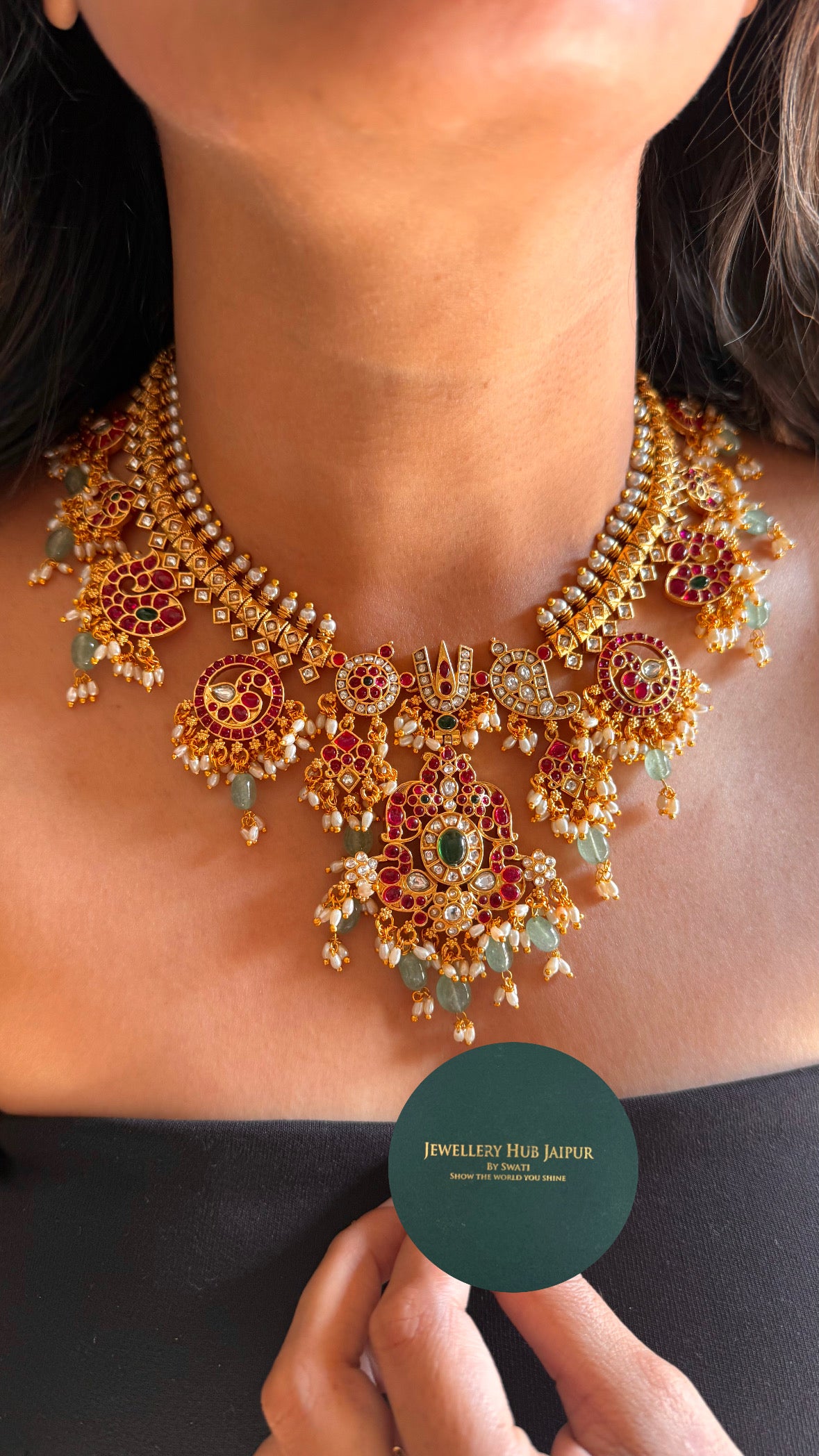 Heritage polki rajwada jadau haar