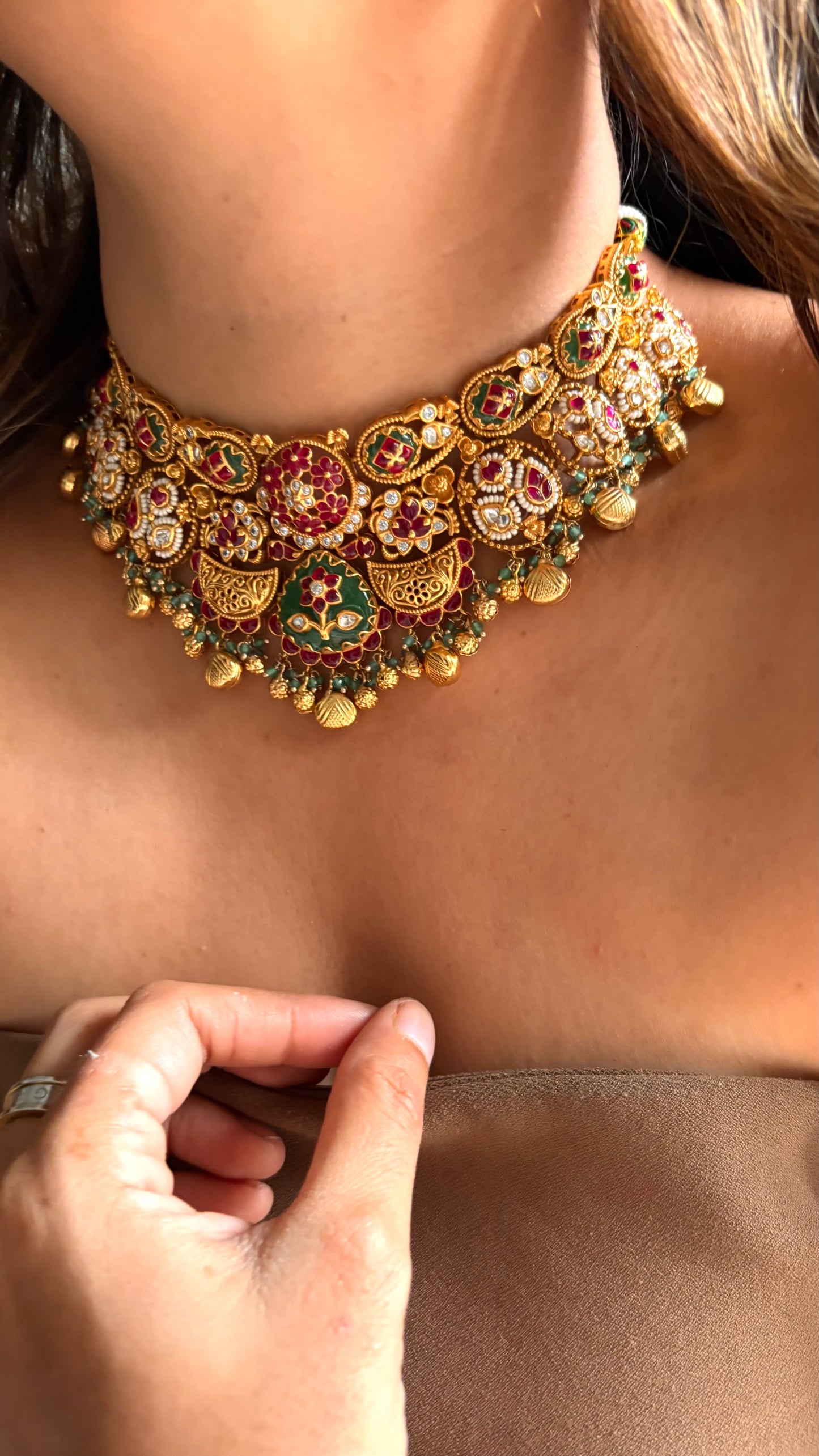 Ruby & emerald pachi heritage Necklace