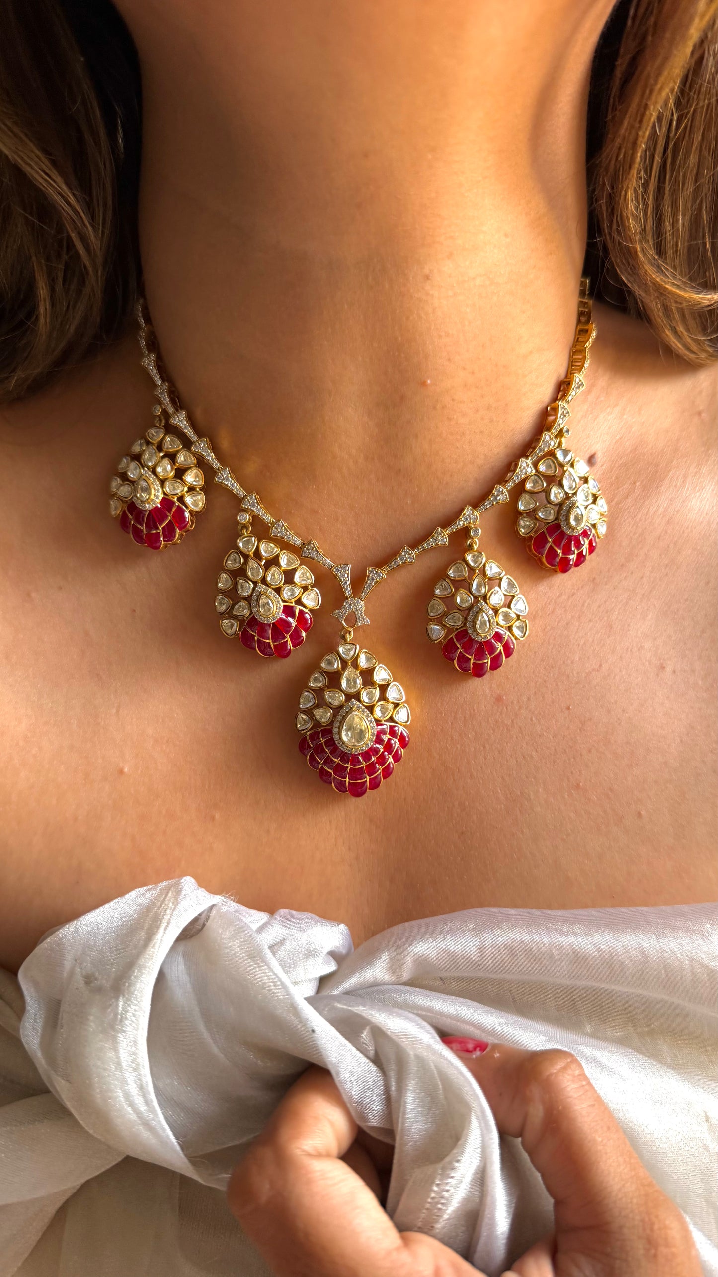 Ruby takkar work cocktail necklace