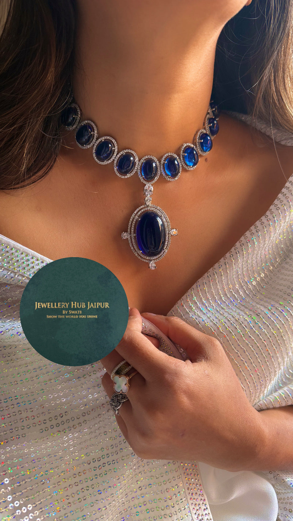 Sapphire cocktail necklace