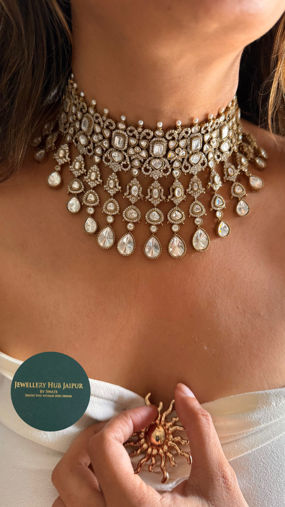 Real Moissanite Victorian necklace