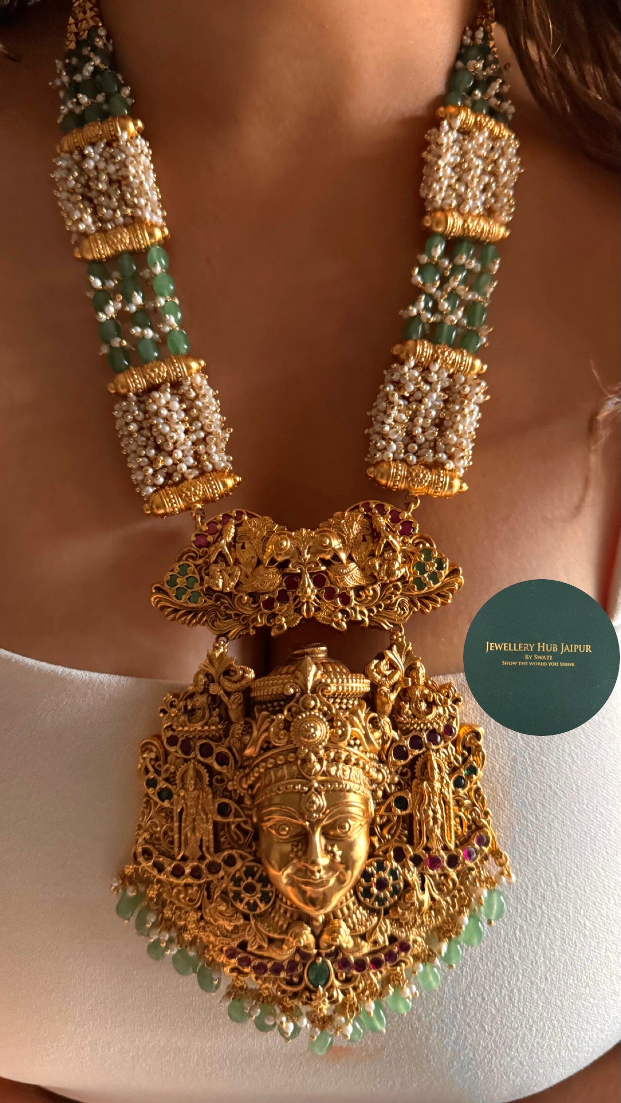 Goddess durga temple nakashi heritage swarn Necklace
