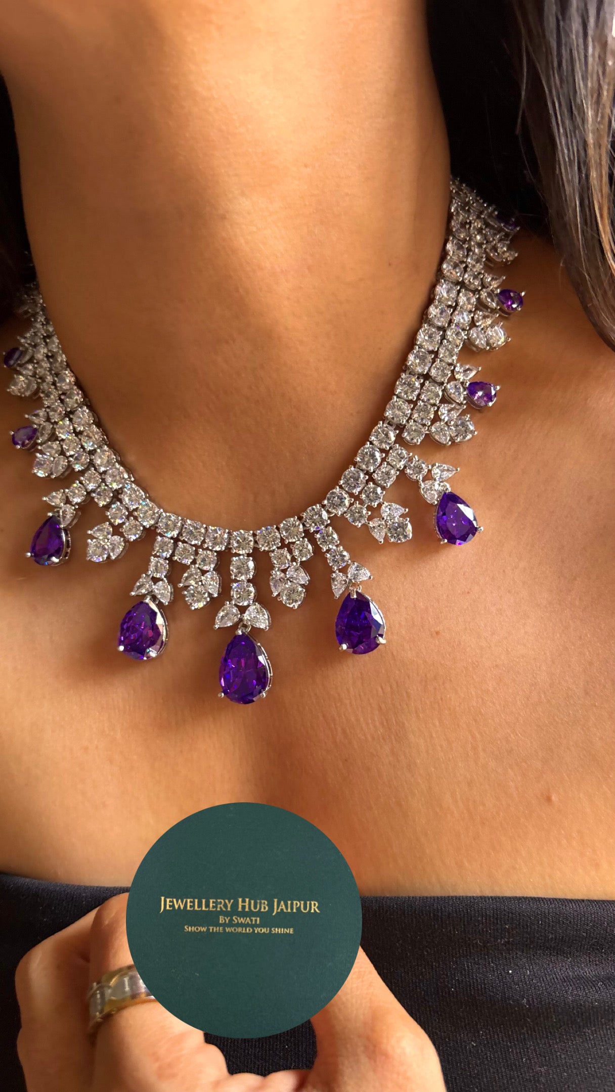 Tanzanite doublet designer necklace