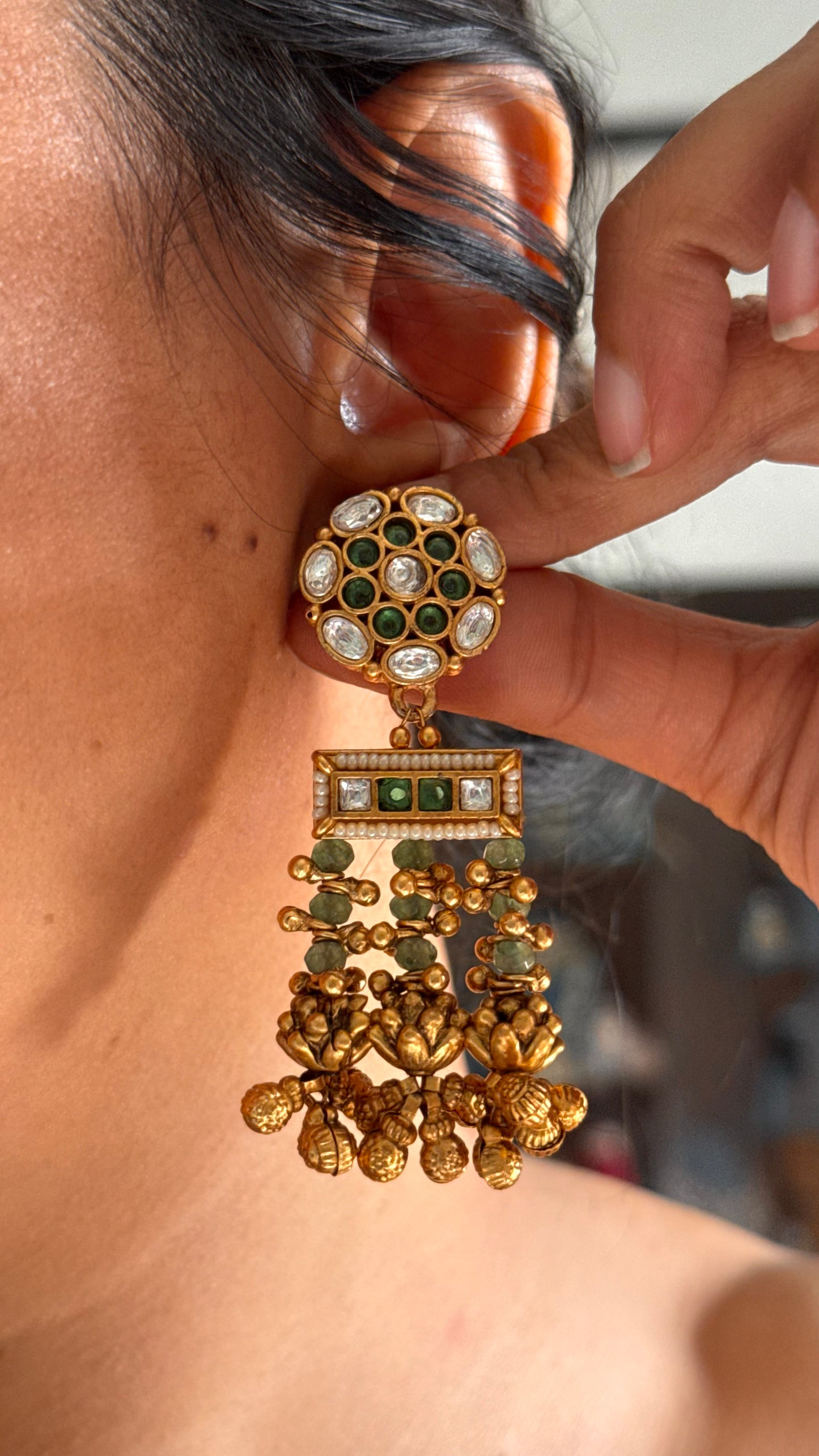 Emerald long rani rajwadi rani haar