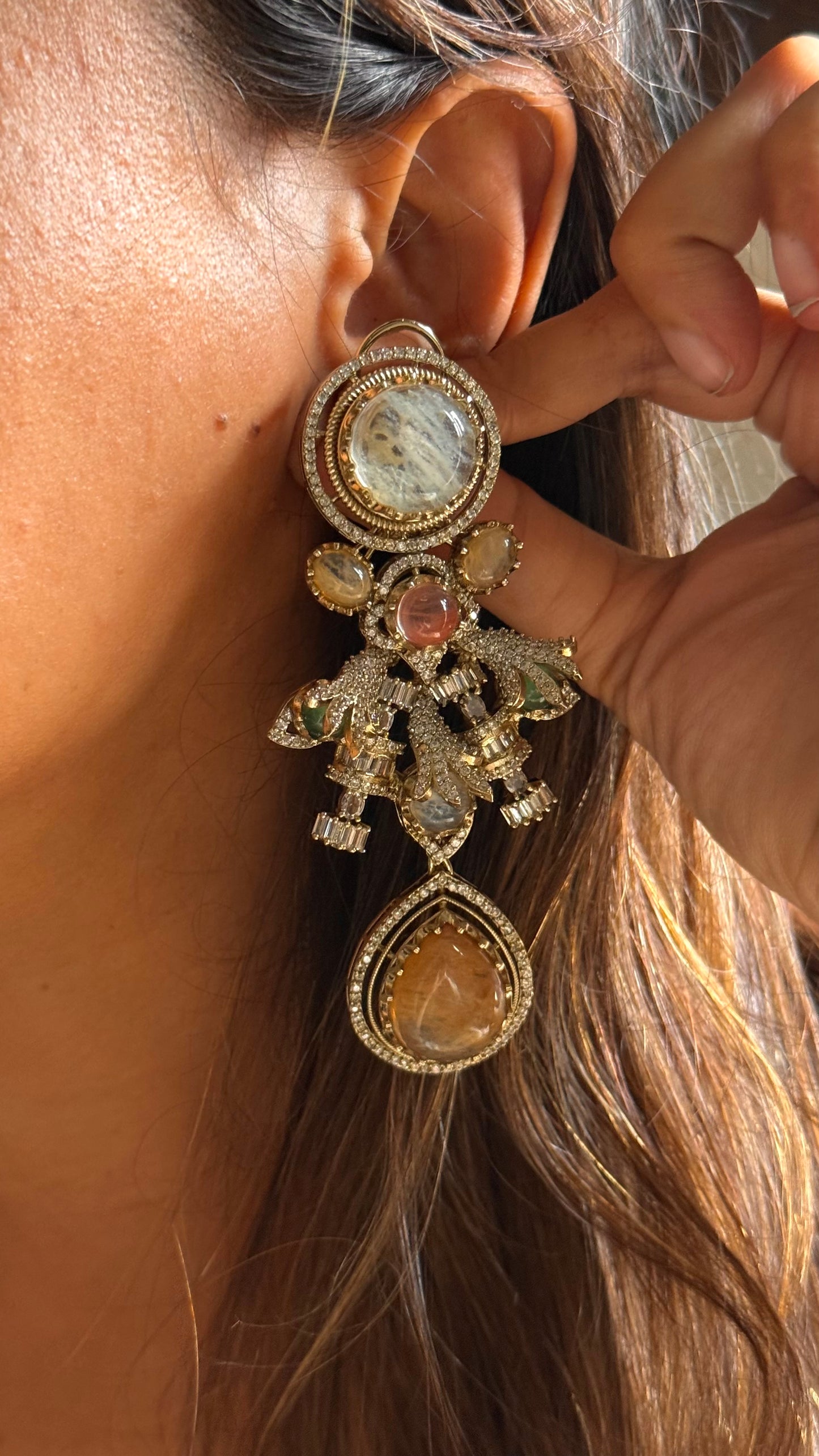 Sabhyasachi inspired
 doublet designer cocktail danglers
