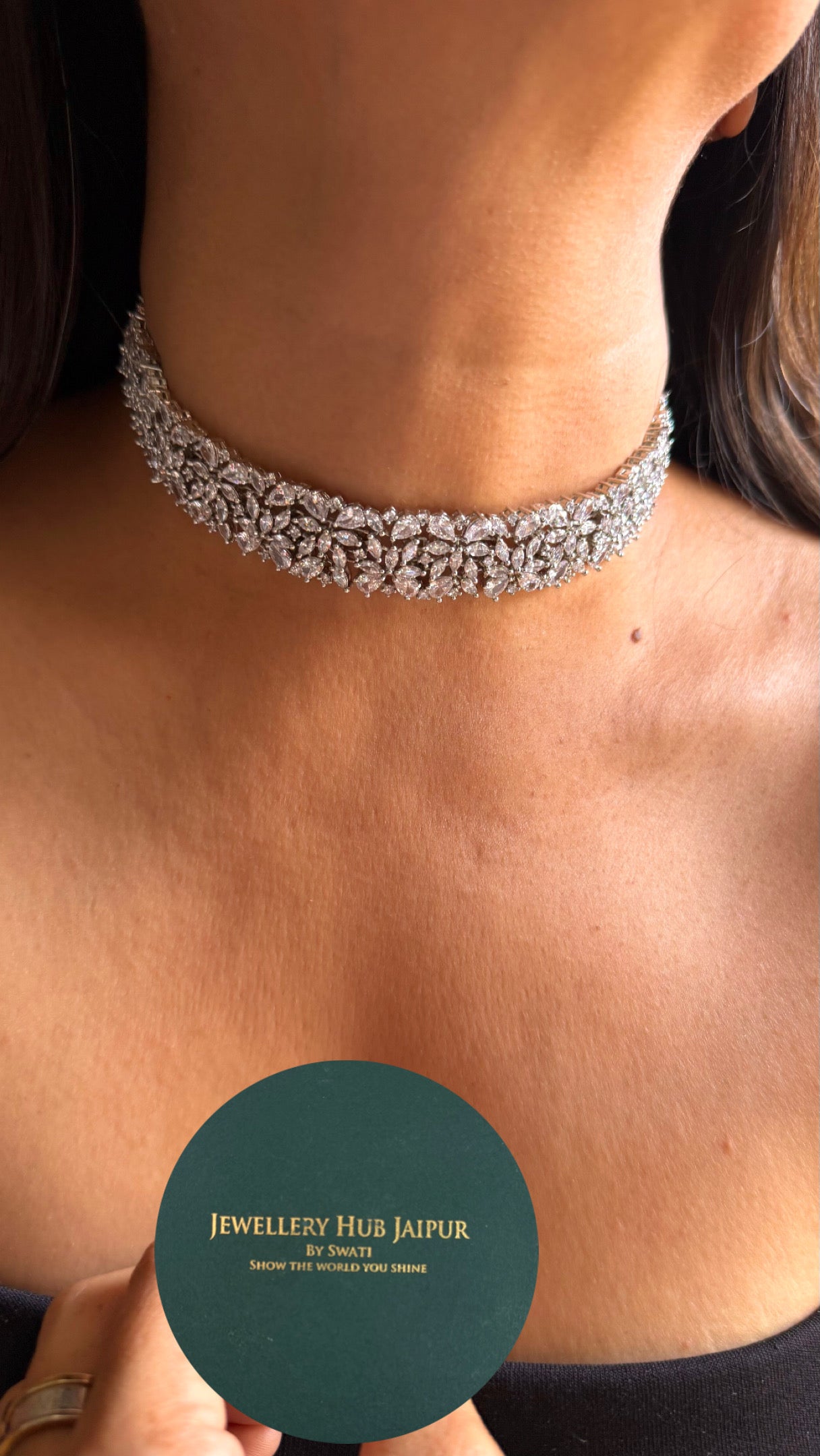 Cz diamond minimalist choker Necklace