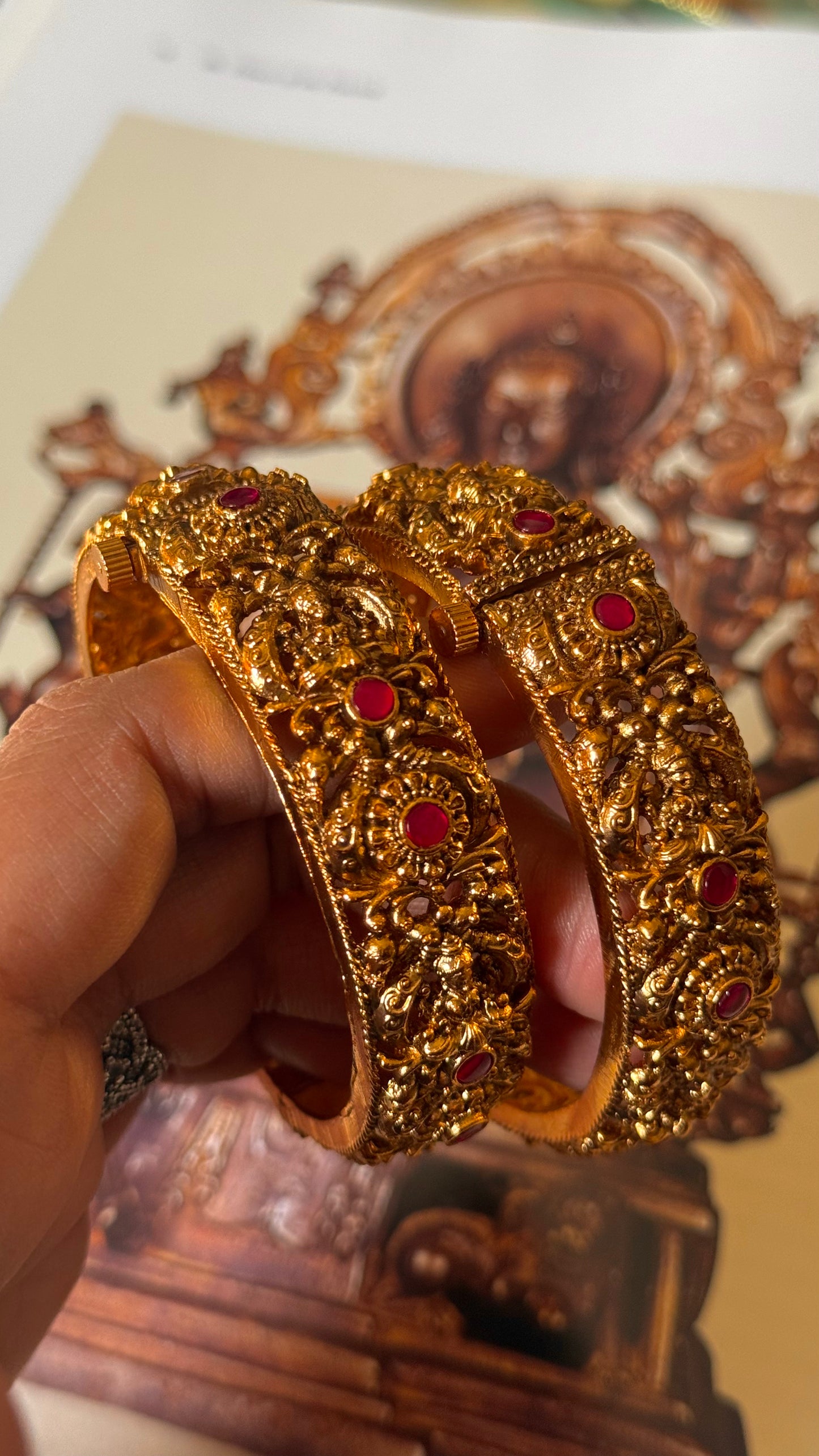 Goddess lakshmi inspired temple bangles