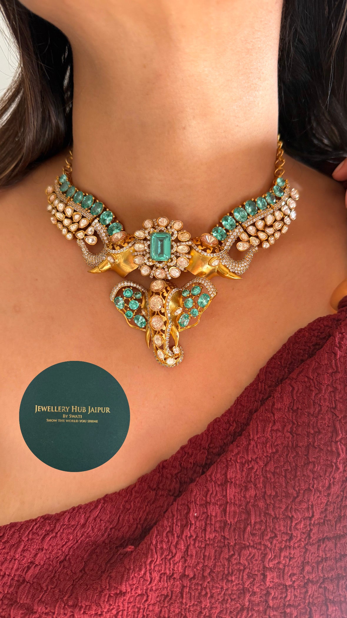 lord Ganesha Mint doublet necklace