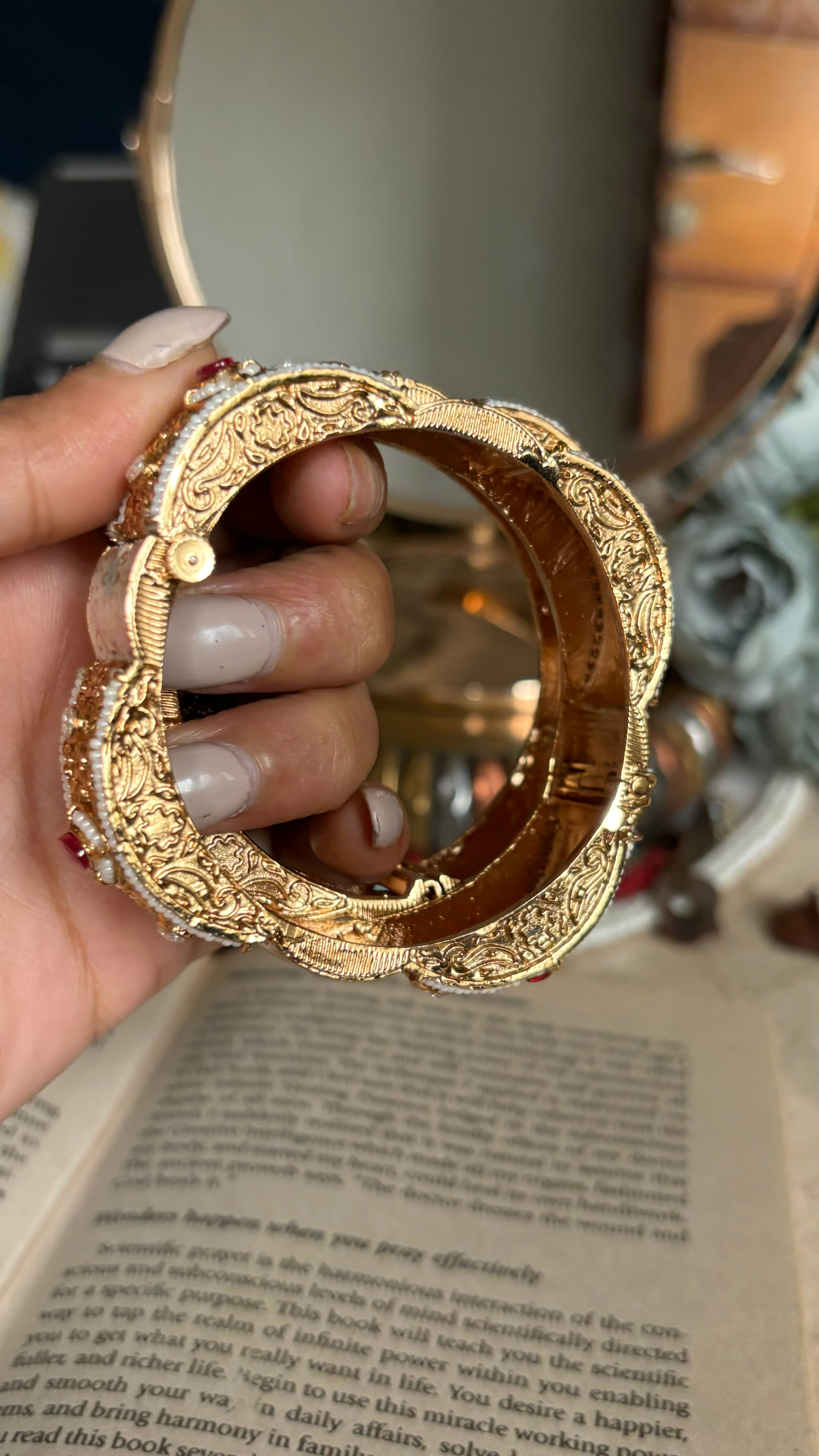 Square shape, Meenakari and Ruby bangles