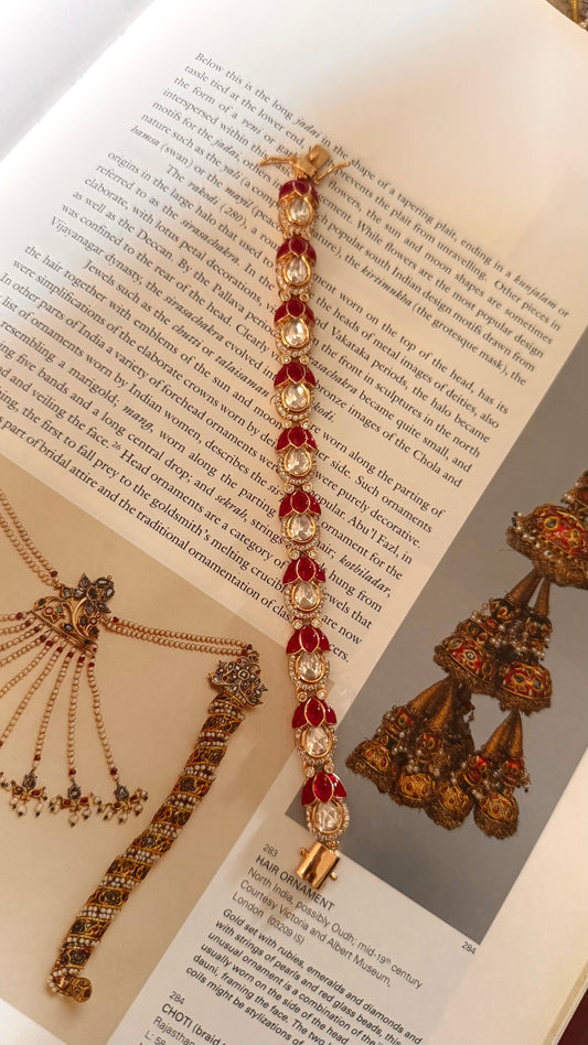 Rani pink katdana leaf moissanite bracelet