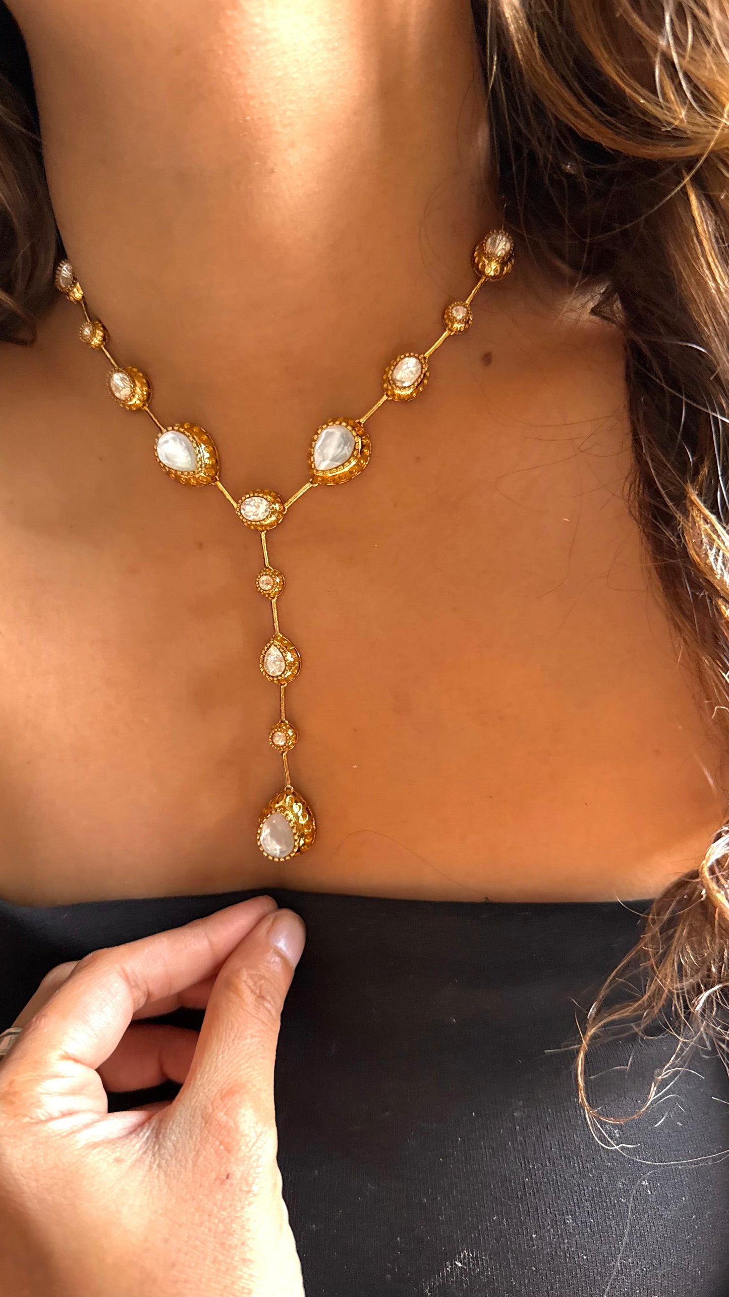 Mother of pearl designer designer necklace