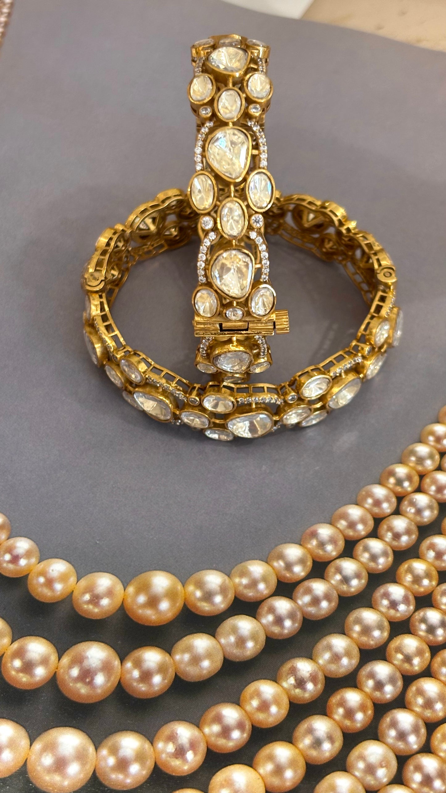 Uncut peeli polki bangles