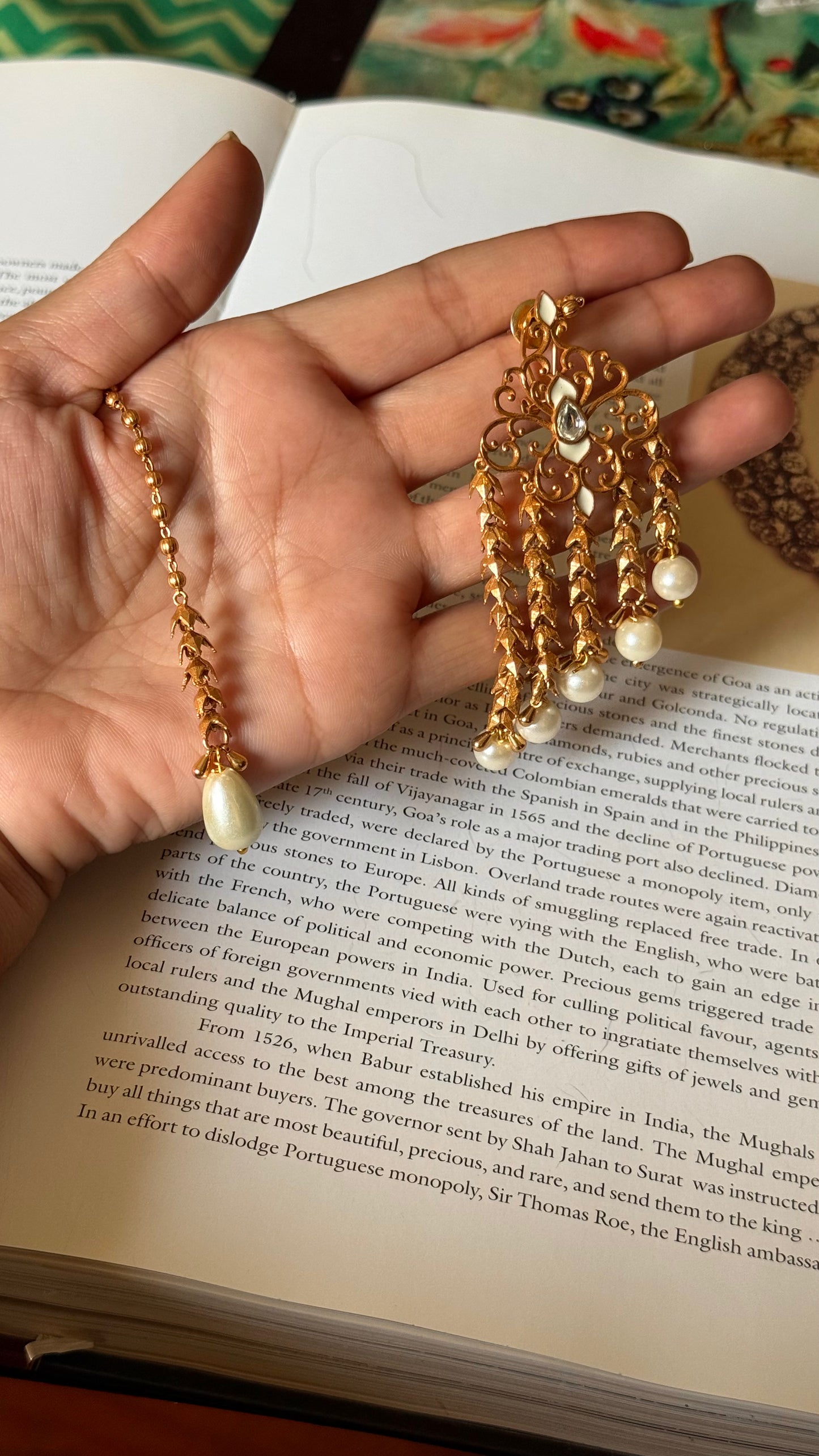 Amrapali inspired pearl danglers