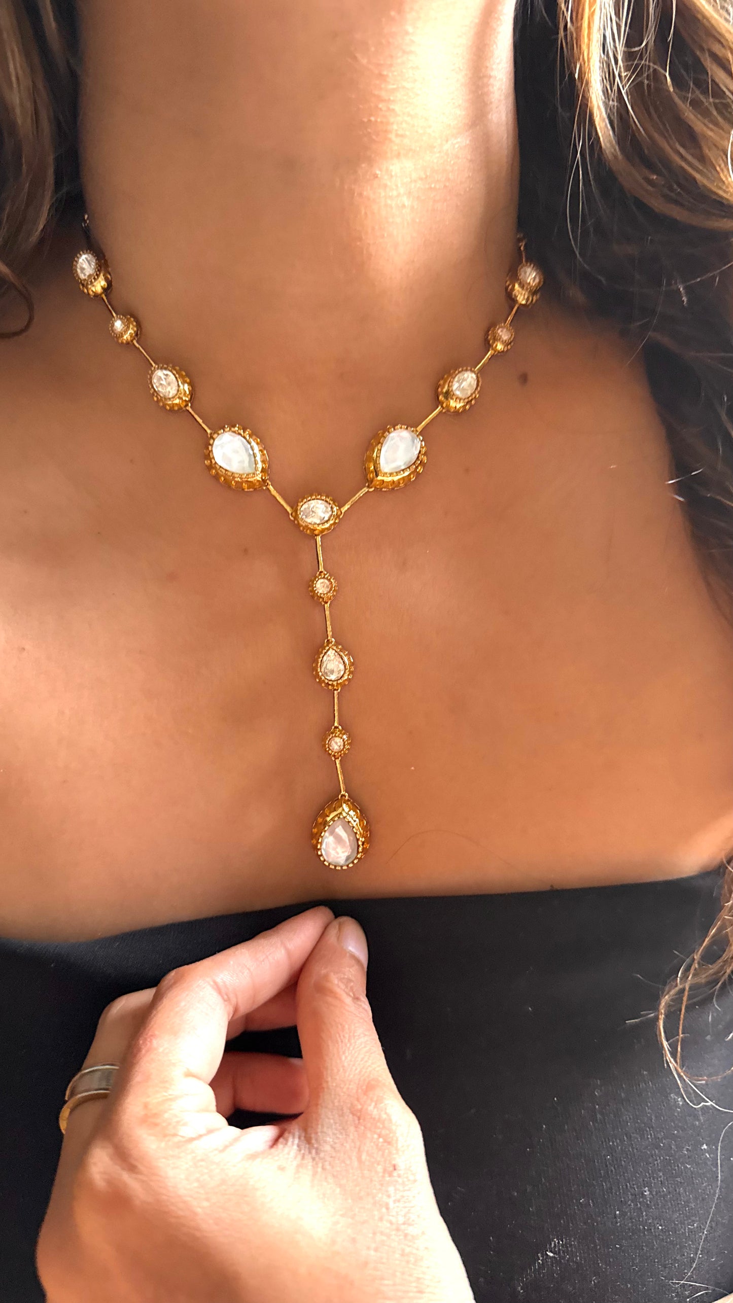 Mother of pearl designer designer necklace