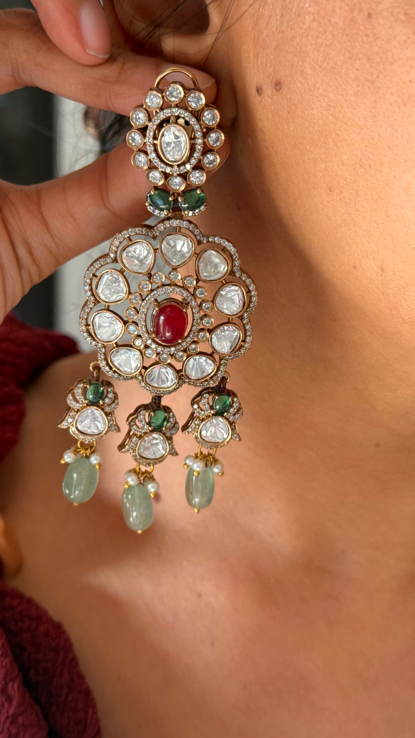 Piya Emerald & ruby victorian heritage necklace