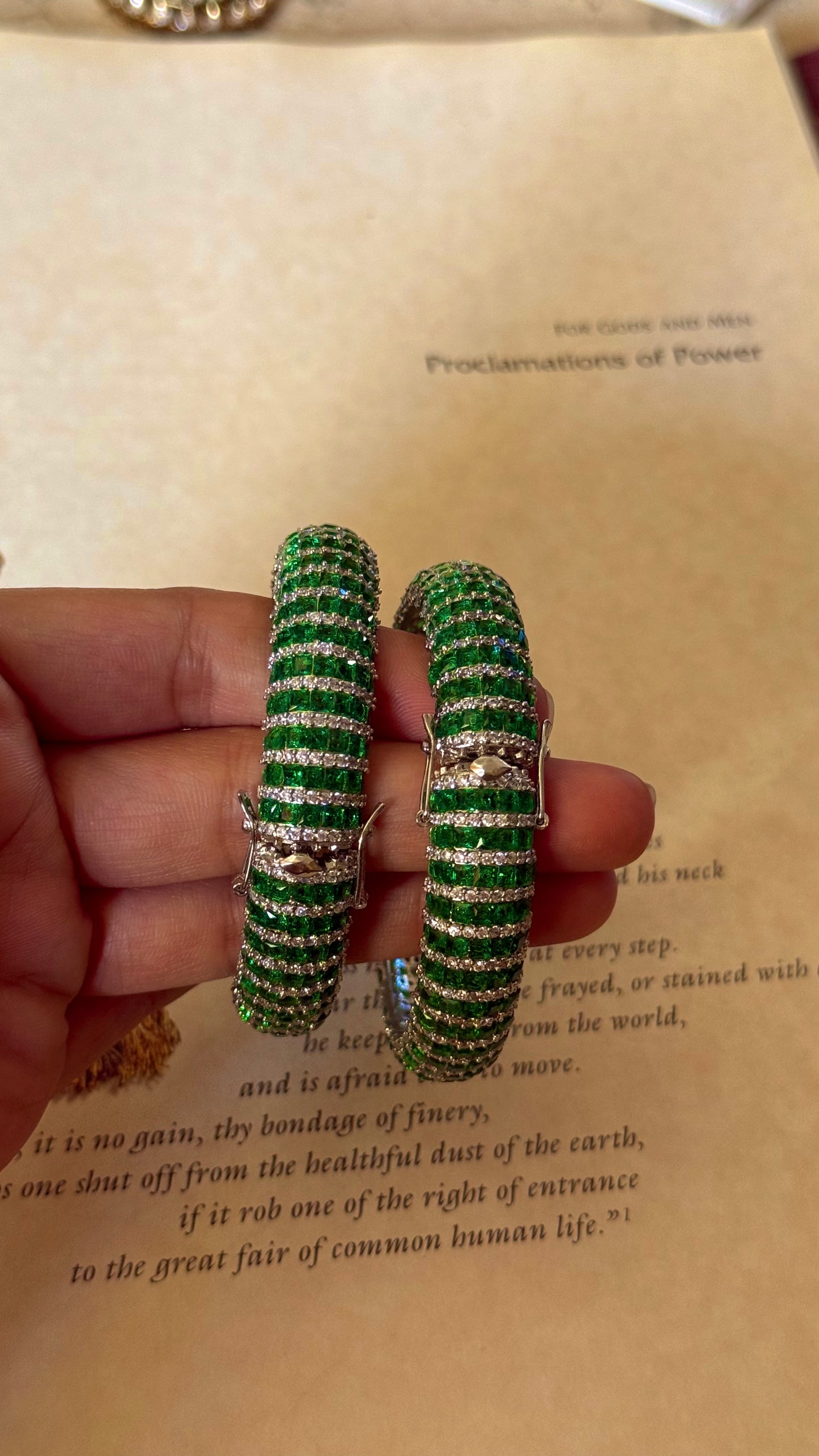 Emerald cz diamond cocktail Bangles