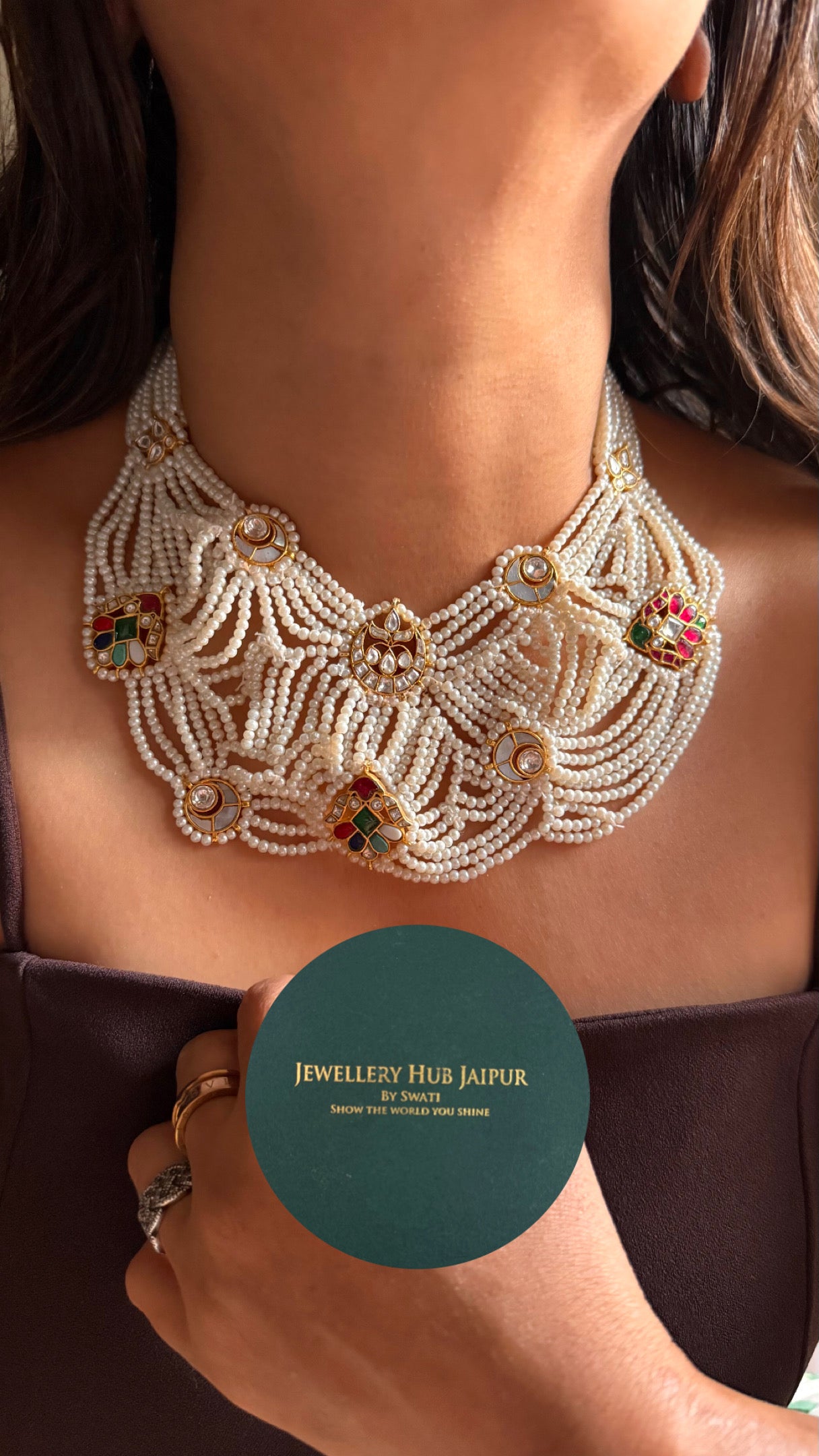 Paachi kundan designer pearl necklace