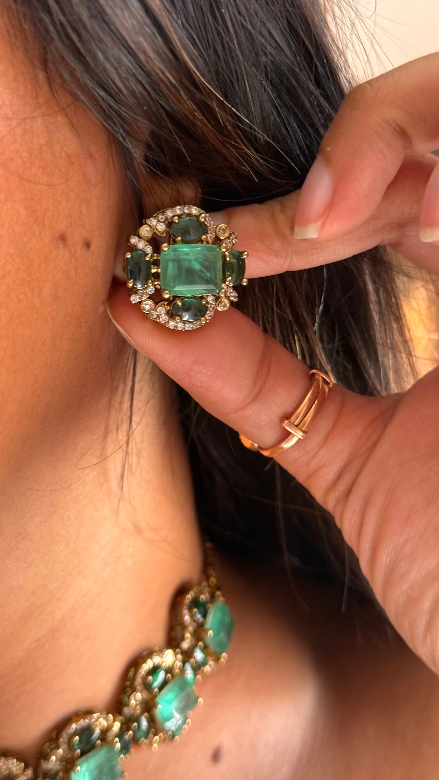 mint victorian polki choker