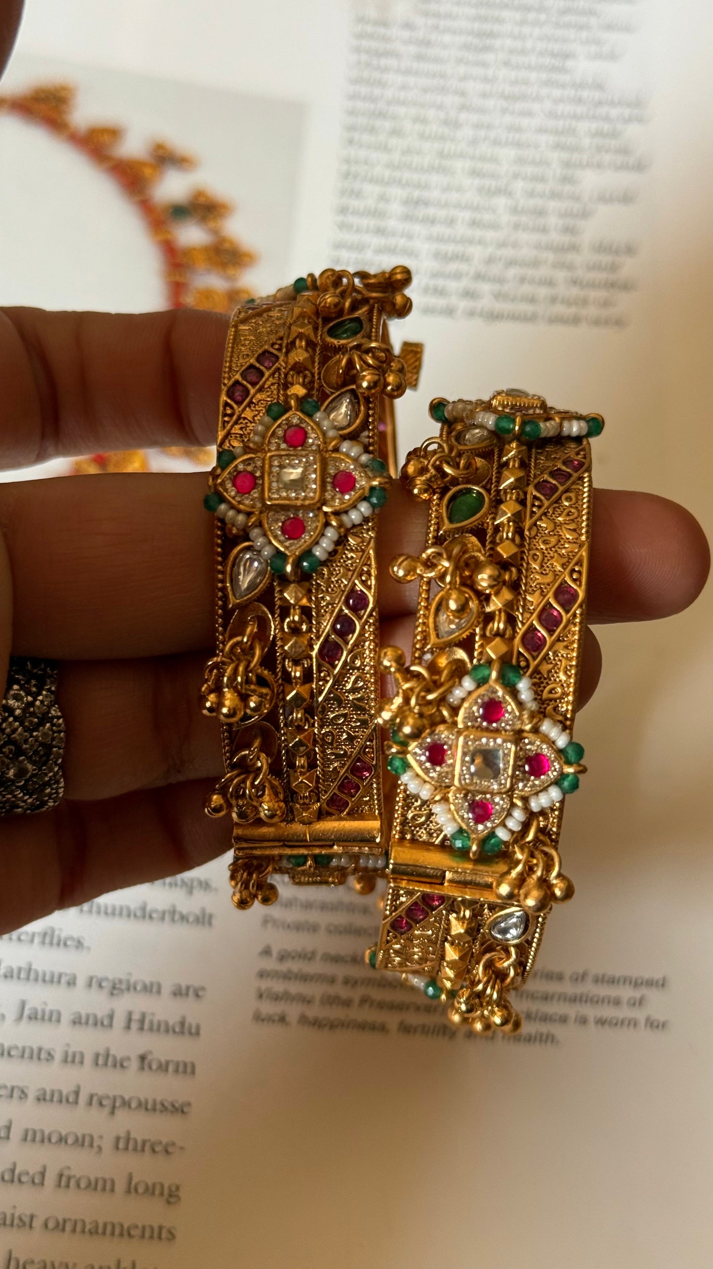 Ruby floral heritage openable bangles