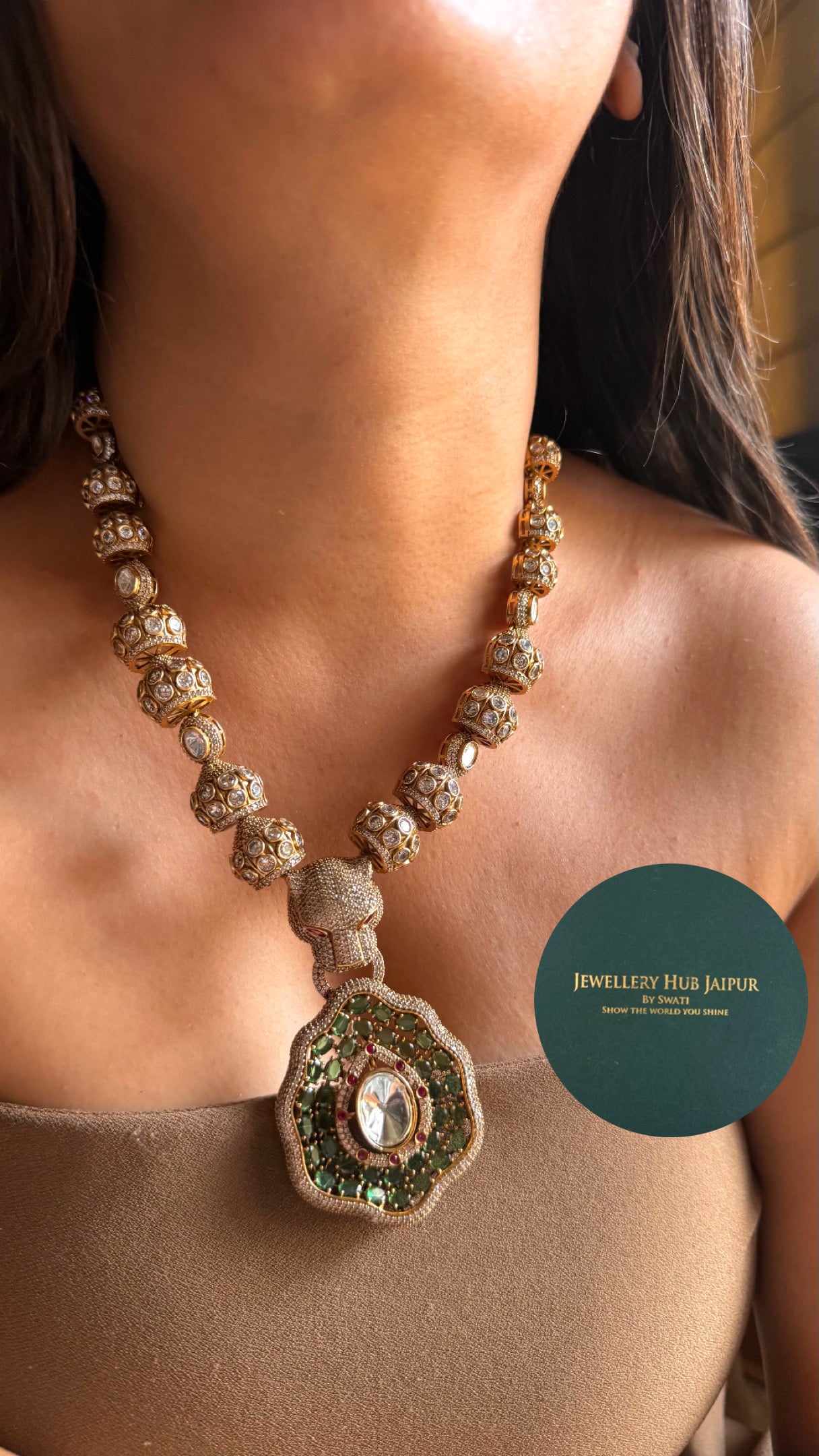 Sabhyasachi inspired leopard face designer Necklace