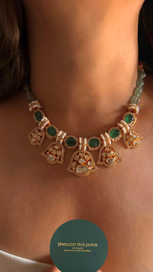 Heritage emerald real moissanite Necklace