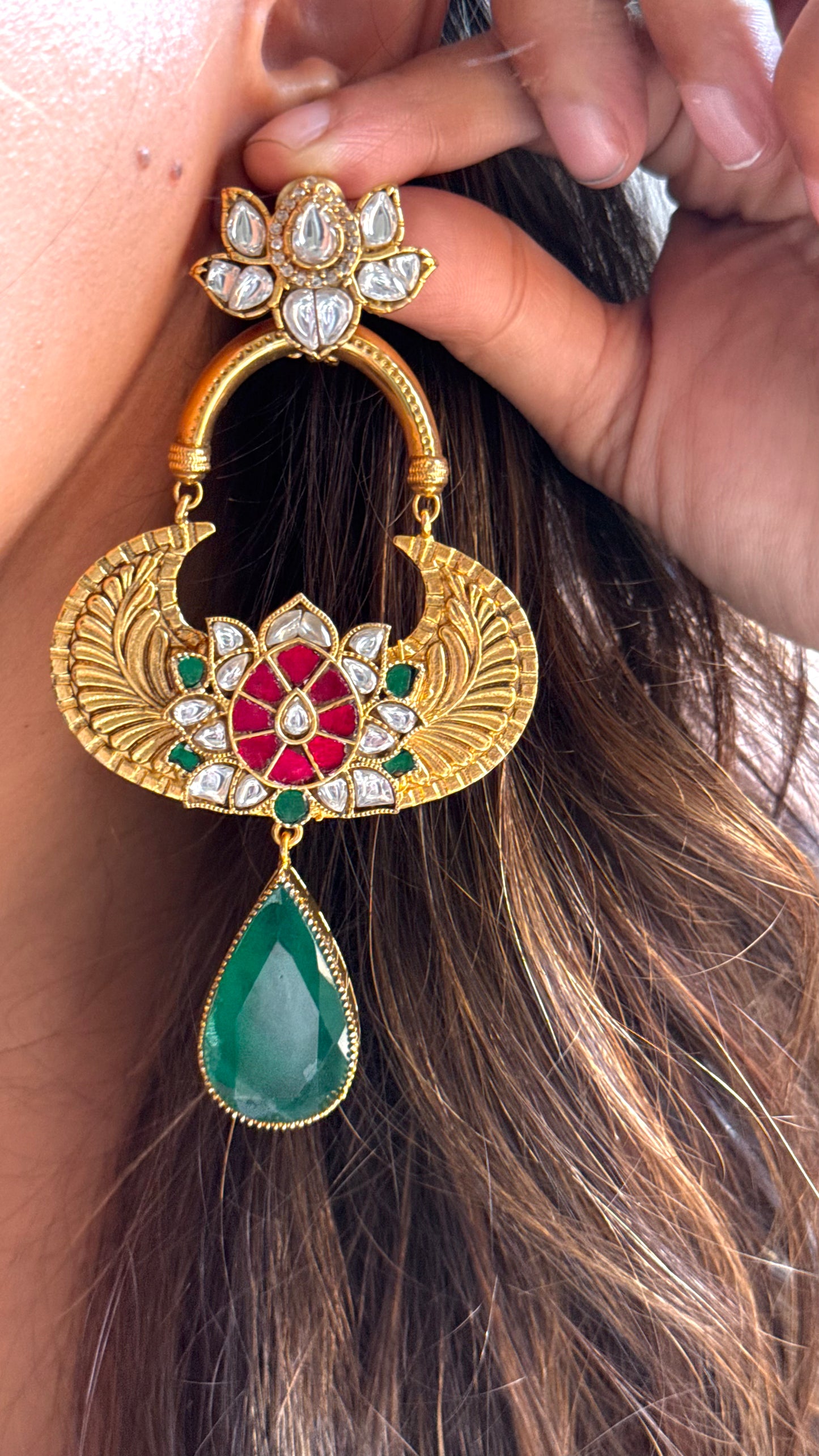 Amrapali inspired heritage danglers