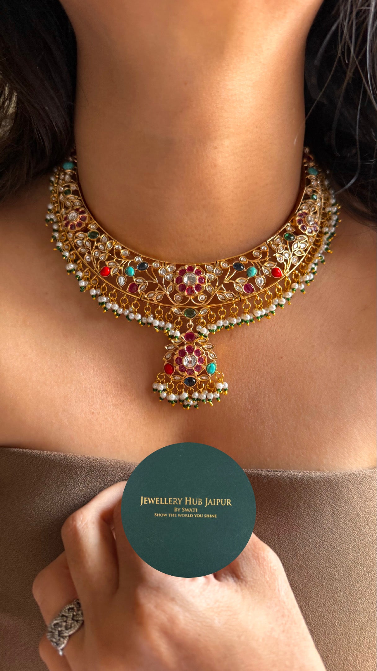 Heritage floral multicoloured collar Necklace