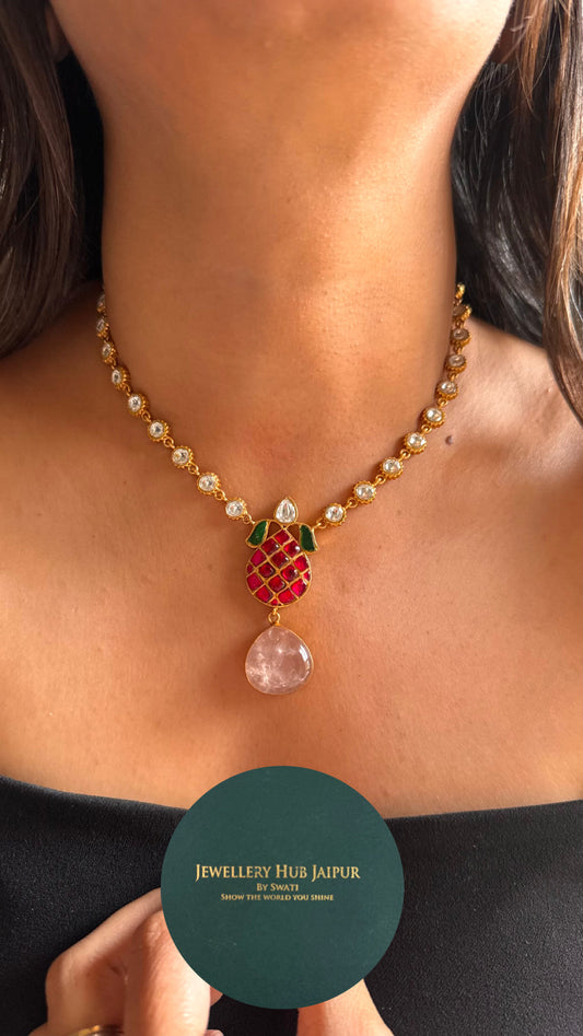 Rose quartz designer Amrapali minimal set