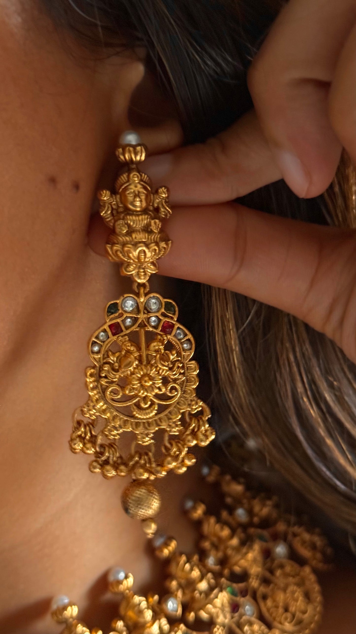 Goddess laxmi inspired temple nakashi Necklace