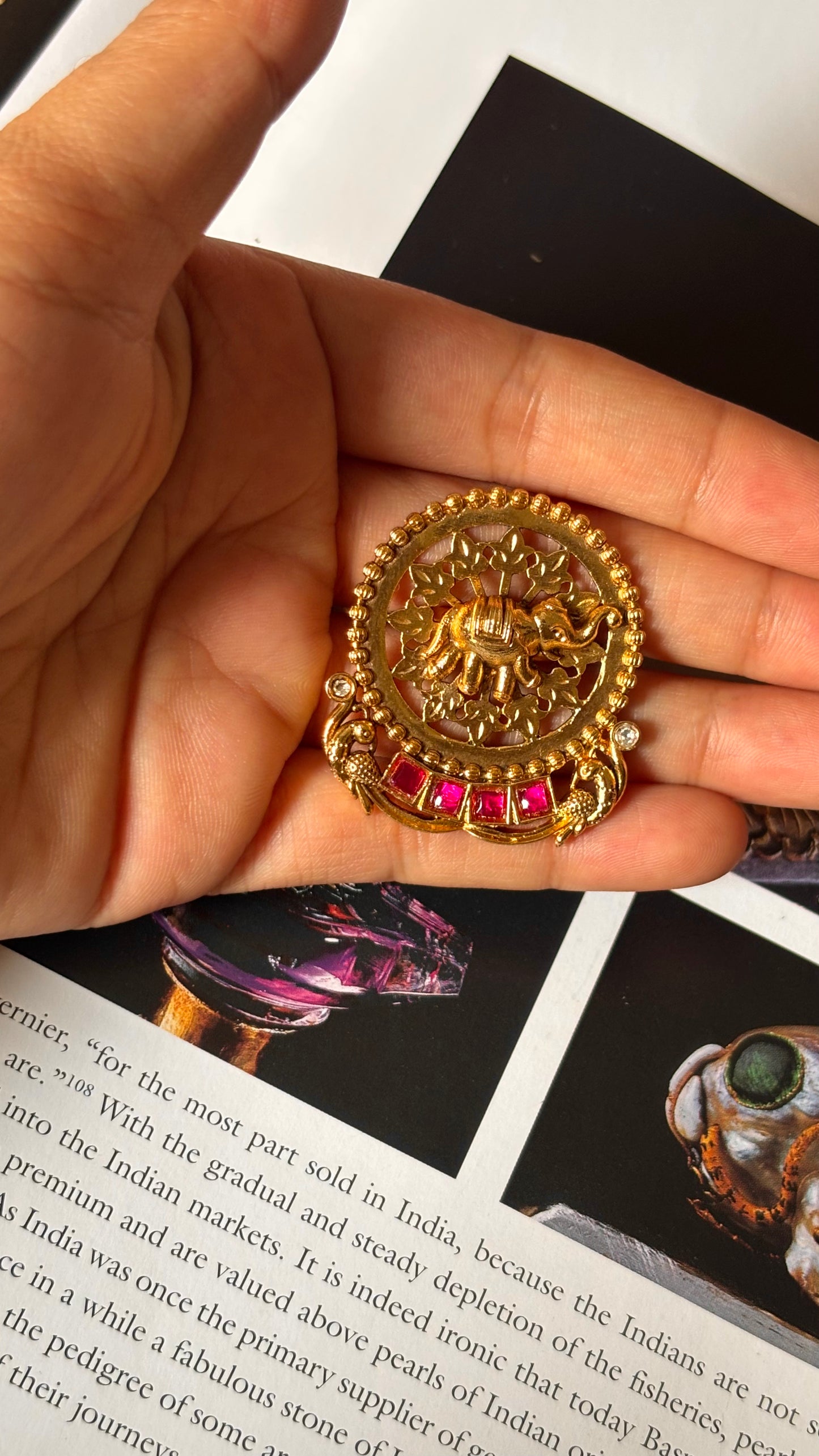 Rani pink gaj heritage ring