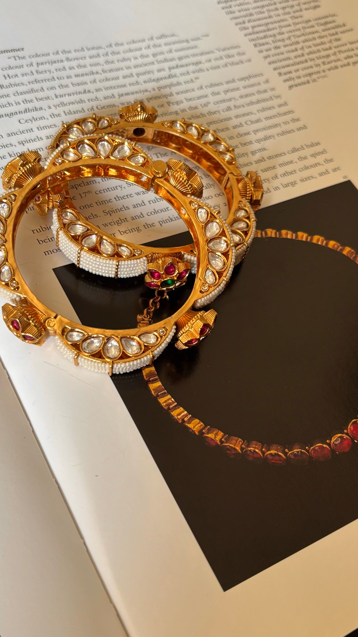 Heritage pearl designer rajwada openable bangles