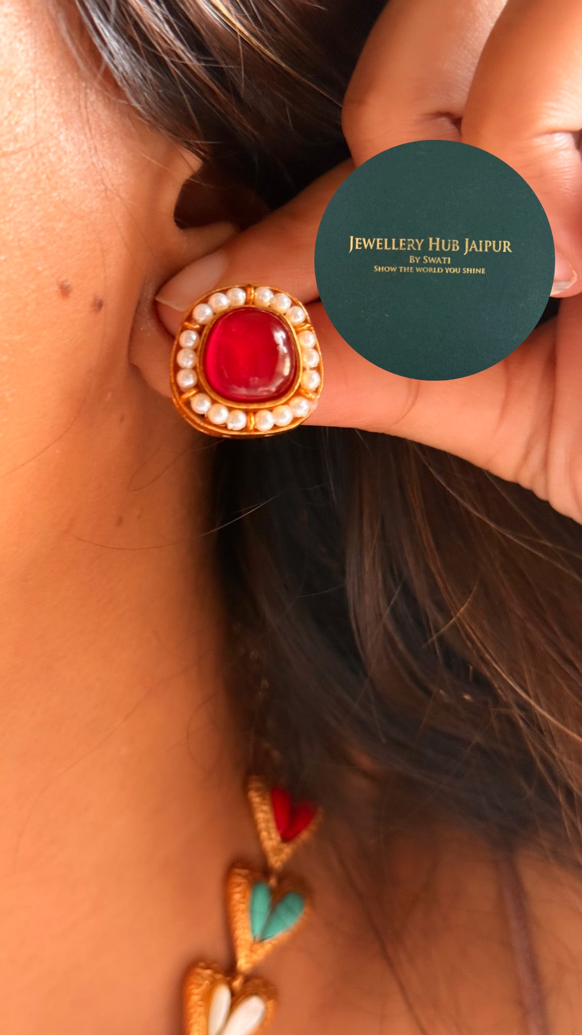 Amrapali Ruby doublet designer navratna collar set