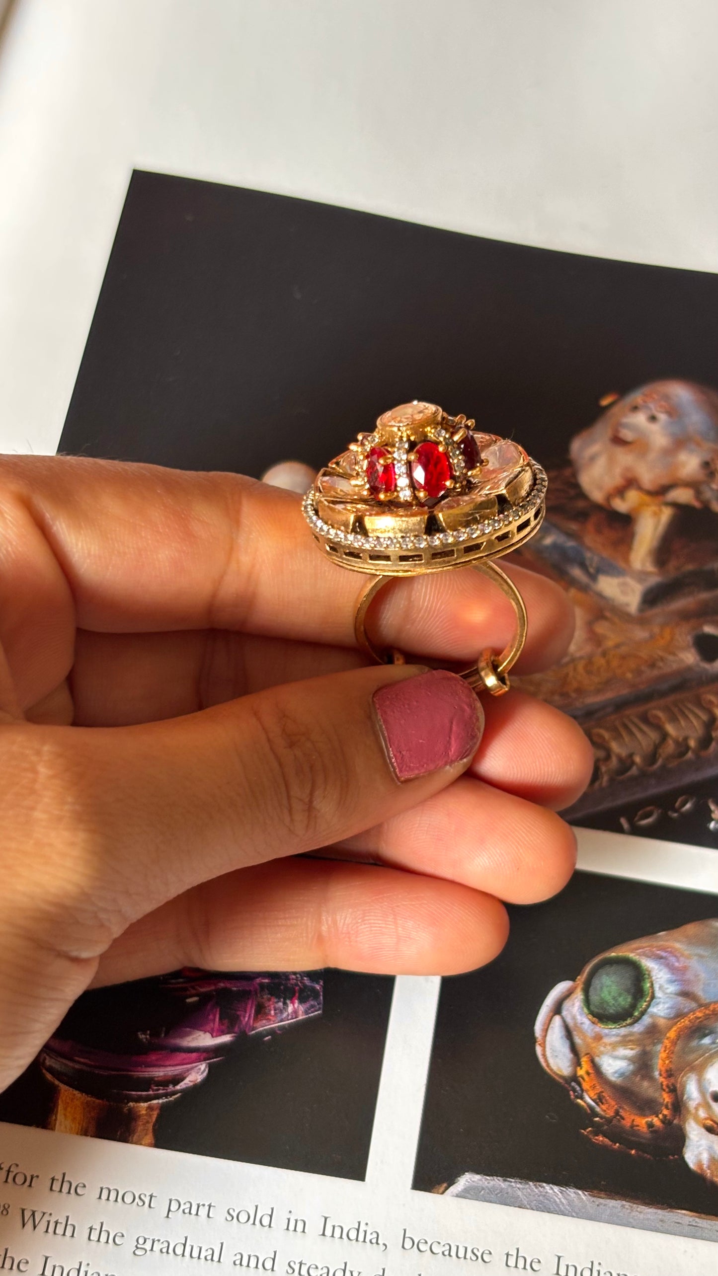 Ruby floral diamond ring