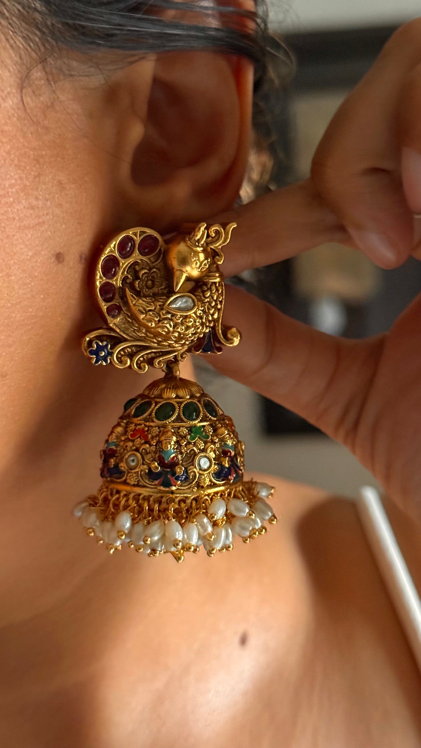 Lord brahma inspired designer temple nakashi Necklace