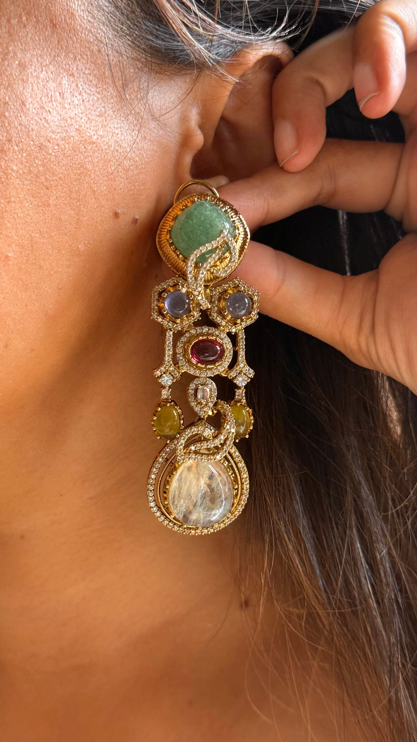 Sabhyasachi inspired
 doublet designer danglers