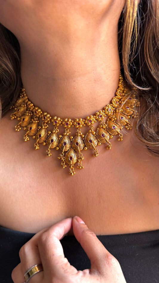 Maharashtrian floral & Leaf  combo Necklace