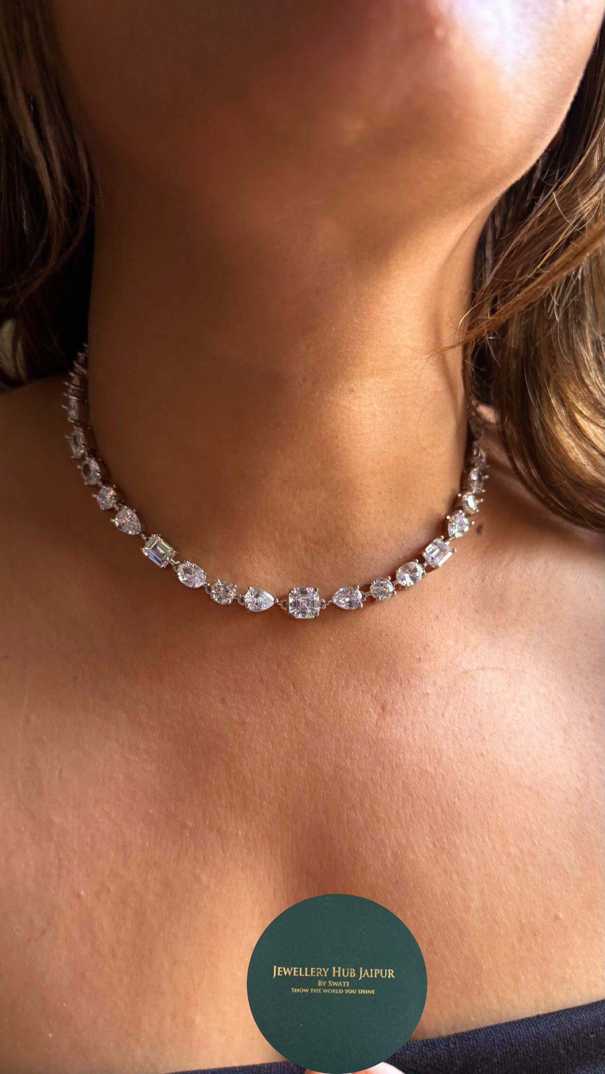 Single line uncut cz diamond necklace