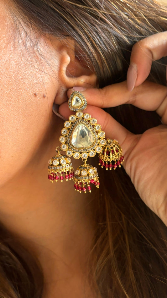 Ruby tripple jhumki