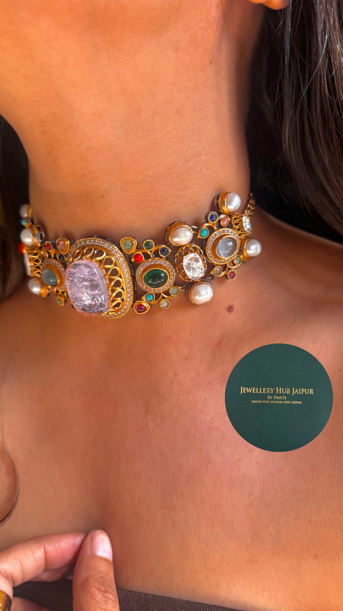 Navratna cocktail sabyasachi inspired choker